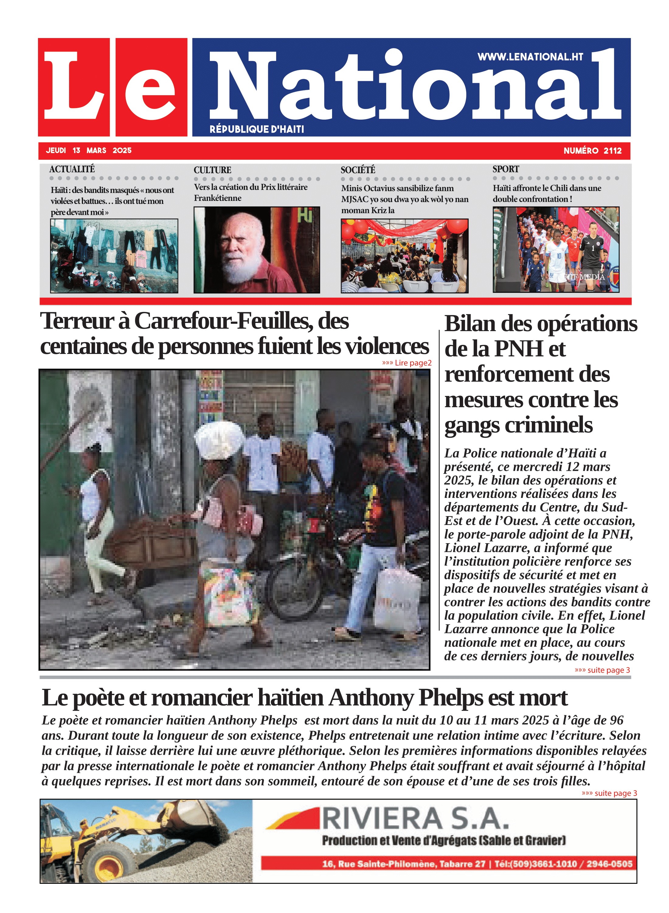 Page 1 de l'édition 2112
