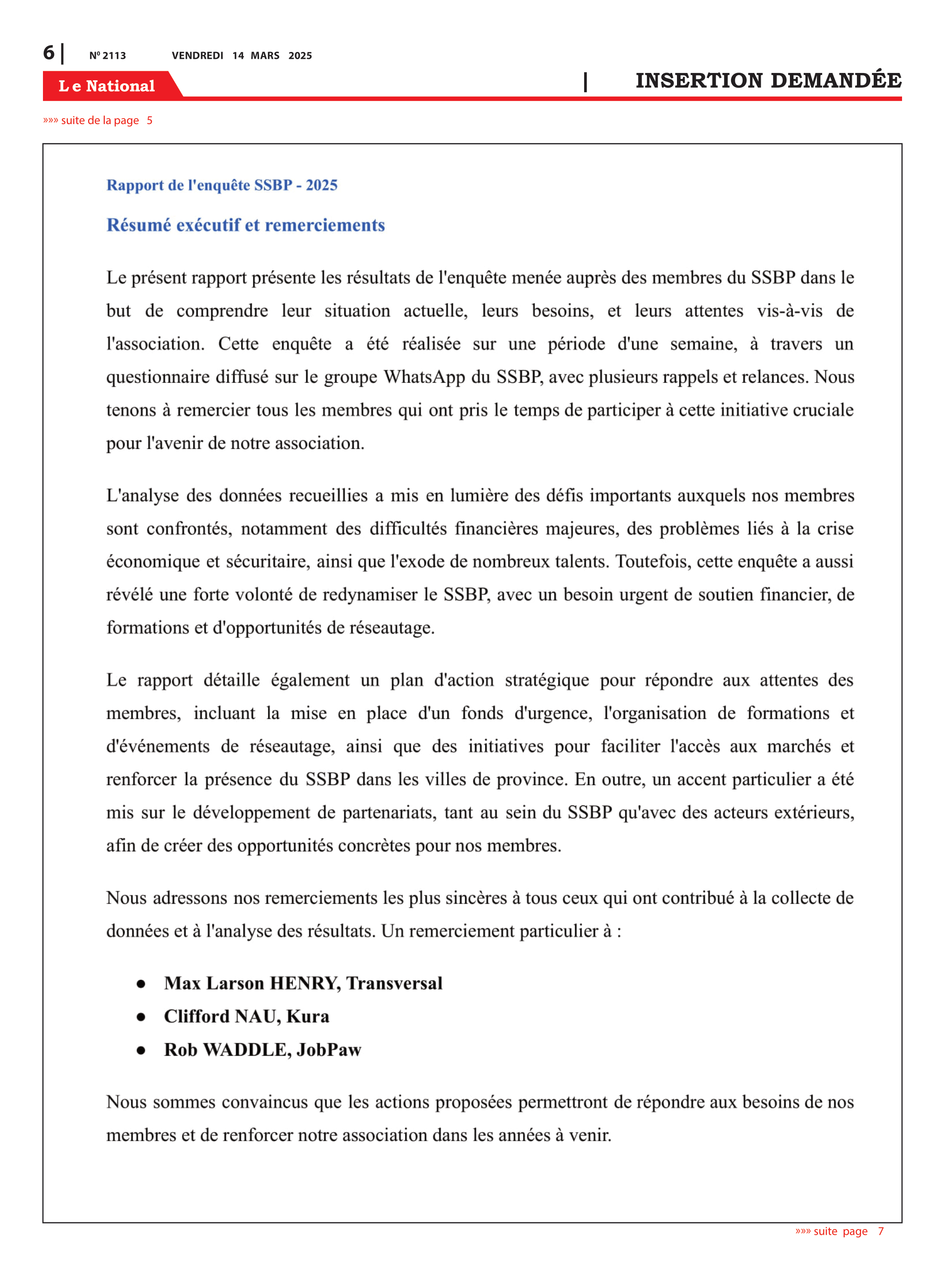 Page 6 de l'édition 2113