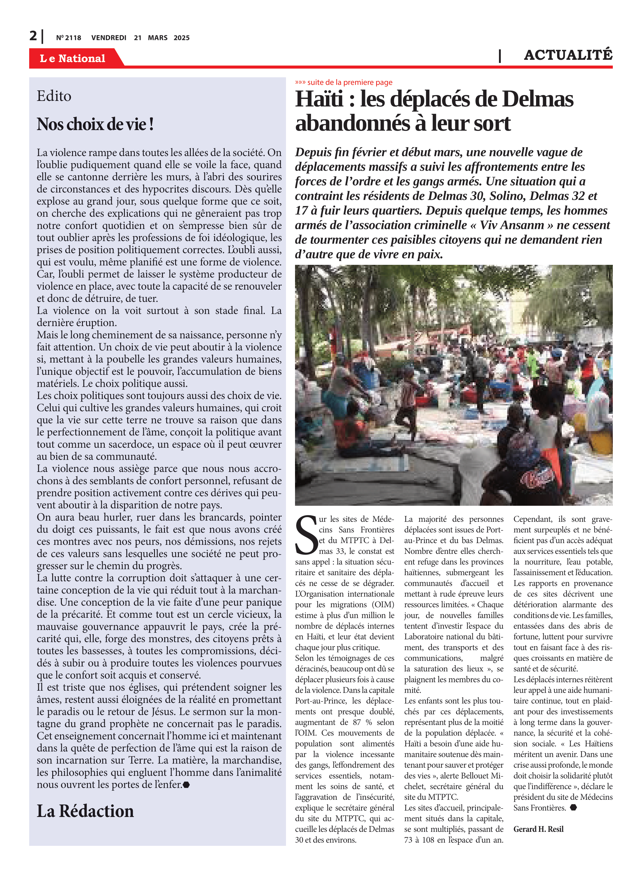 Page 2 de l'édition 2118