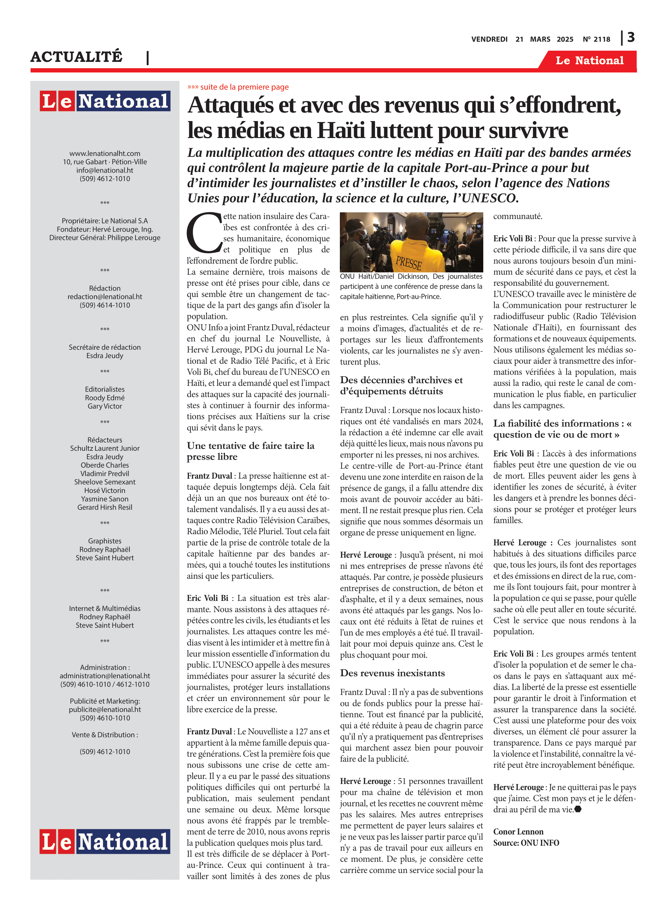 Page 3 de l'édition 2118
