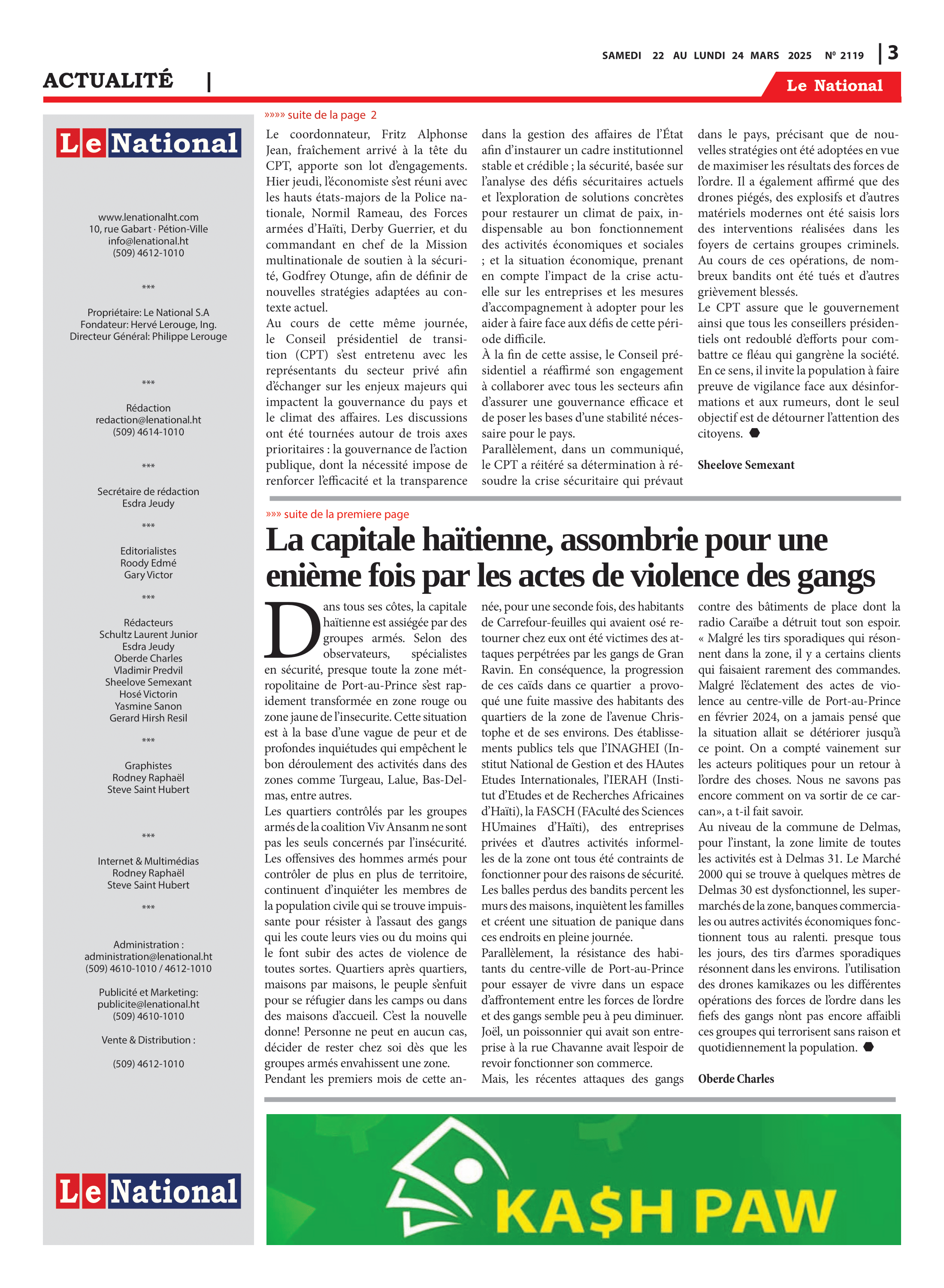 Page 3 de l'édition 2119
