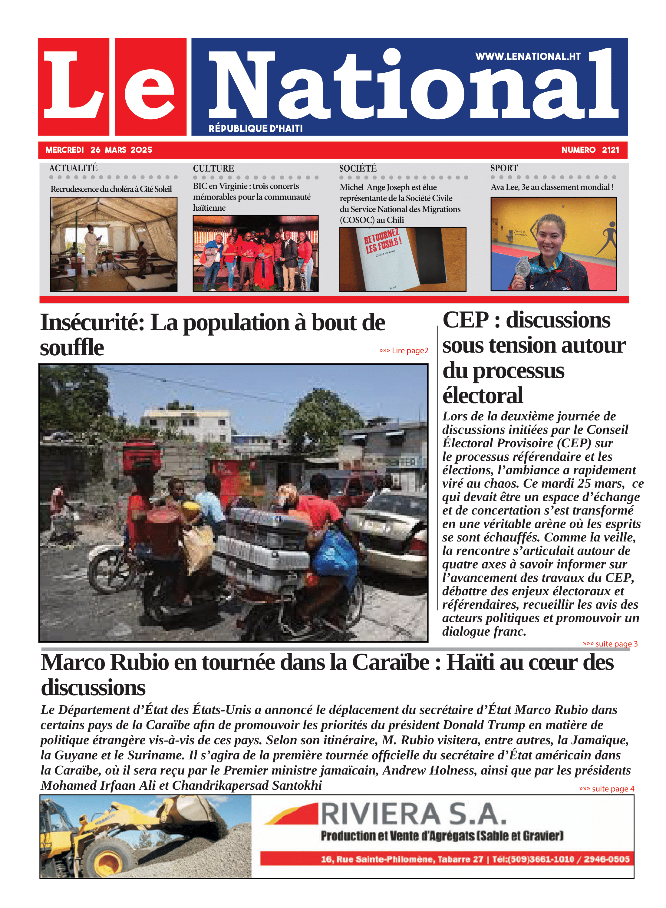 Page 1 de l'édition 2121