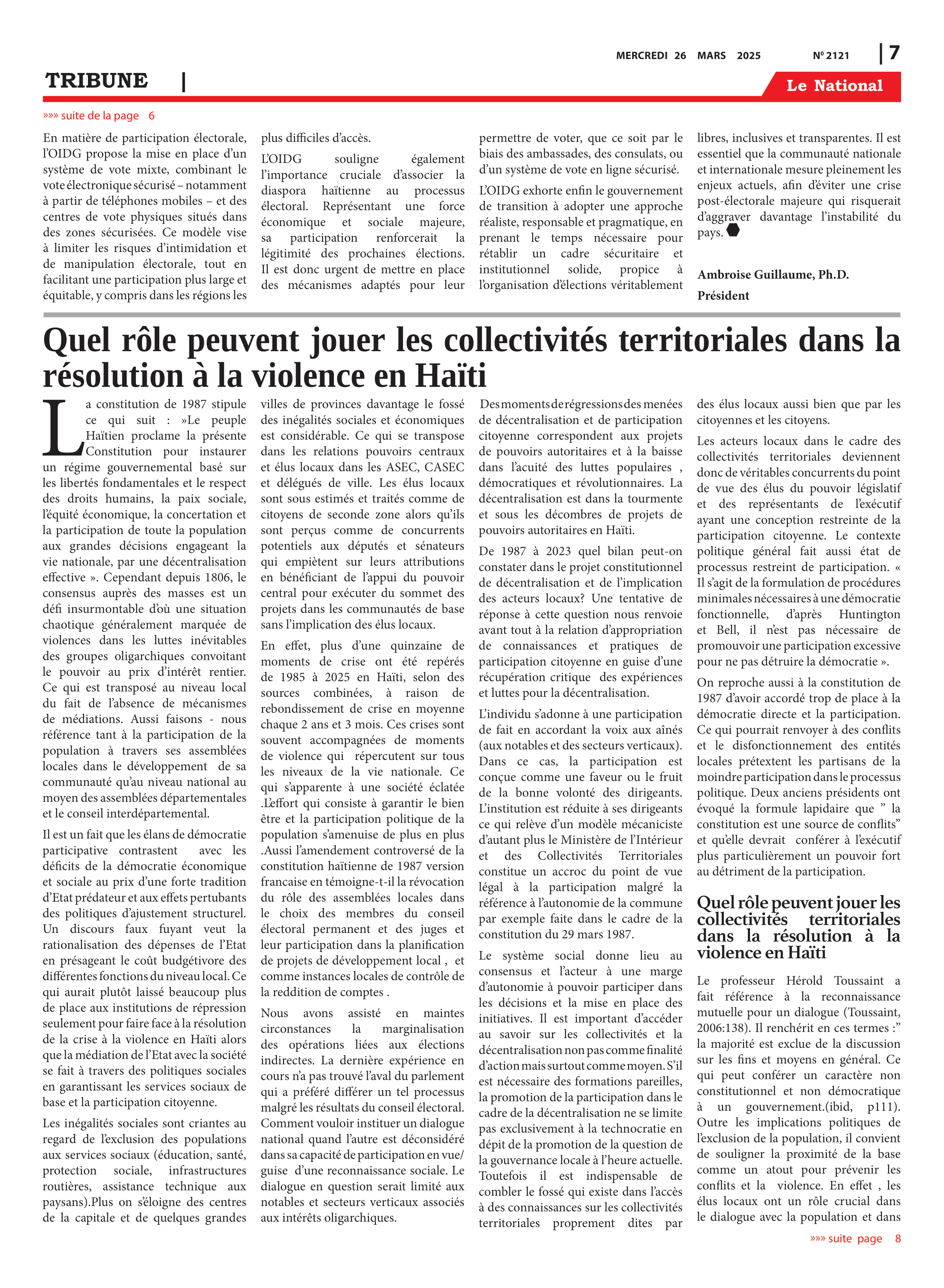 Page 7 de l'édition 2121