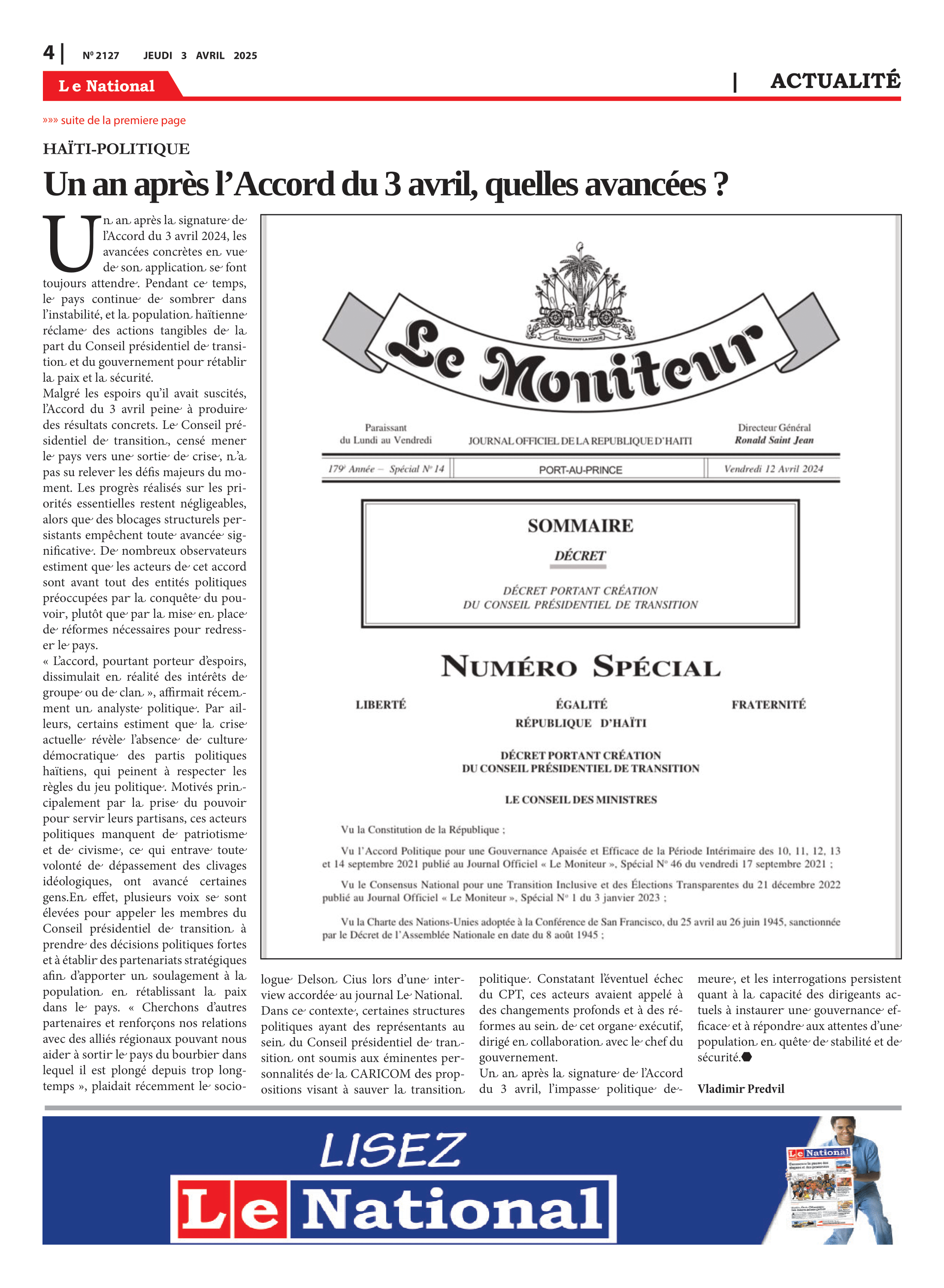 Page 4 de l'édition 2127