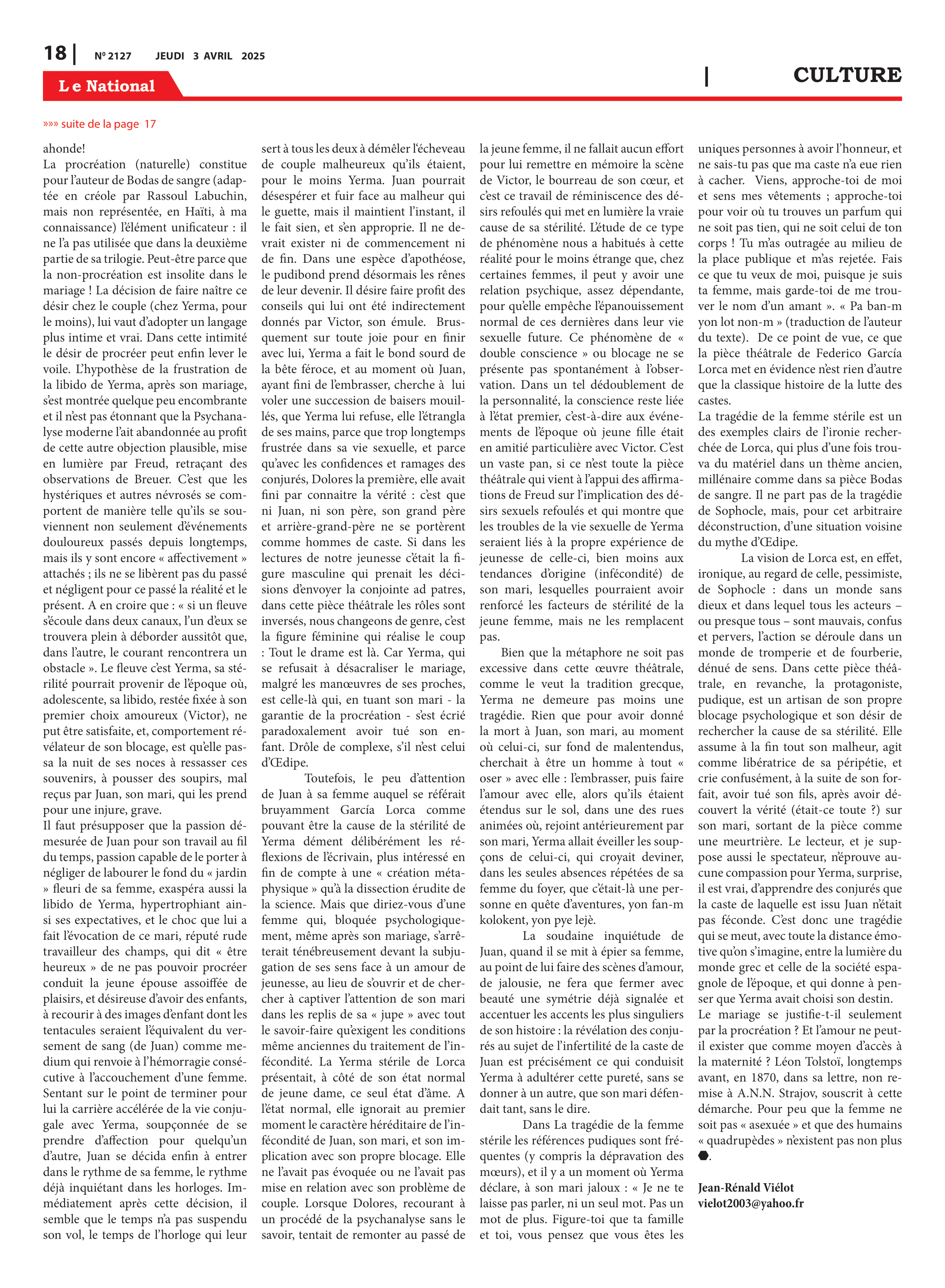 Page 18 de l'édition 2127