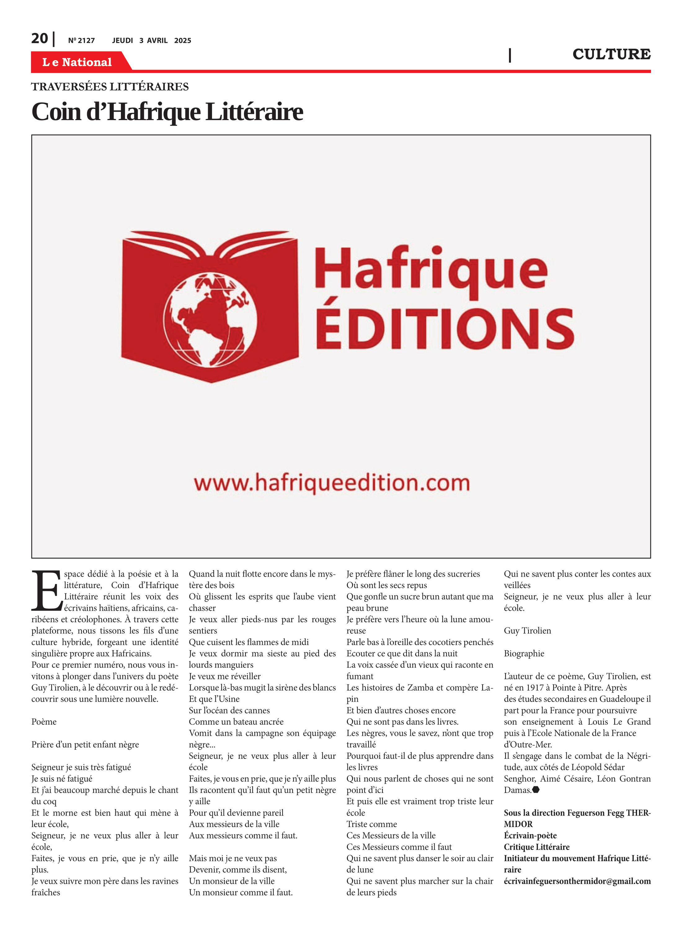 Page 20 de l'édition 2127