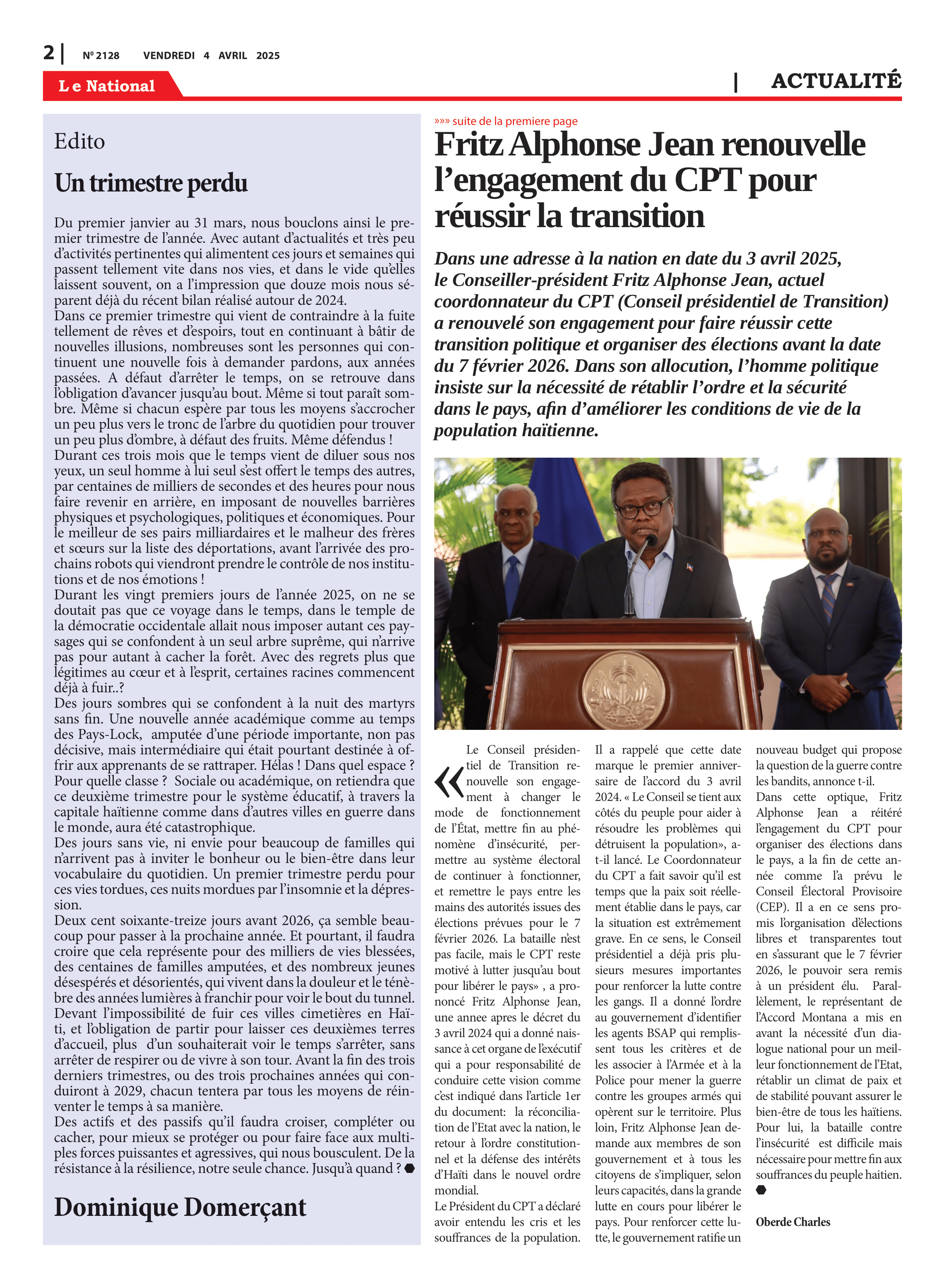 Page 2 de l'édition 2128