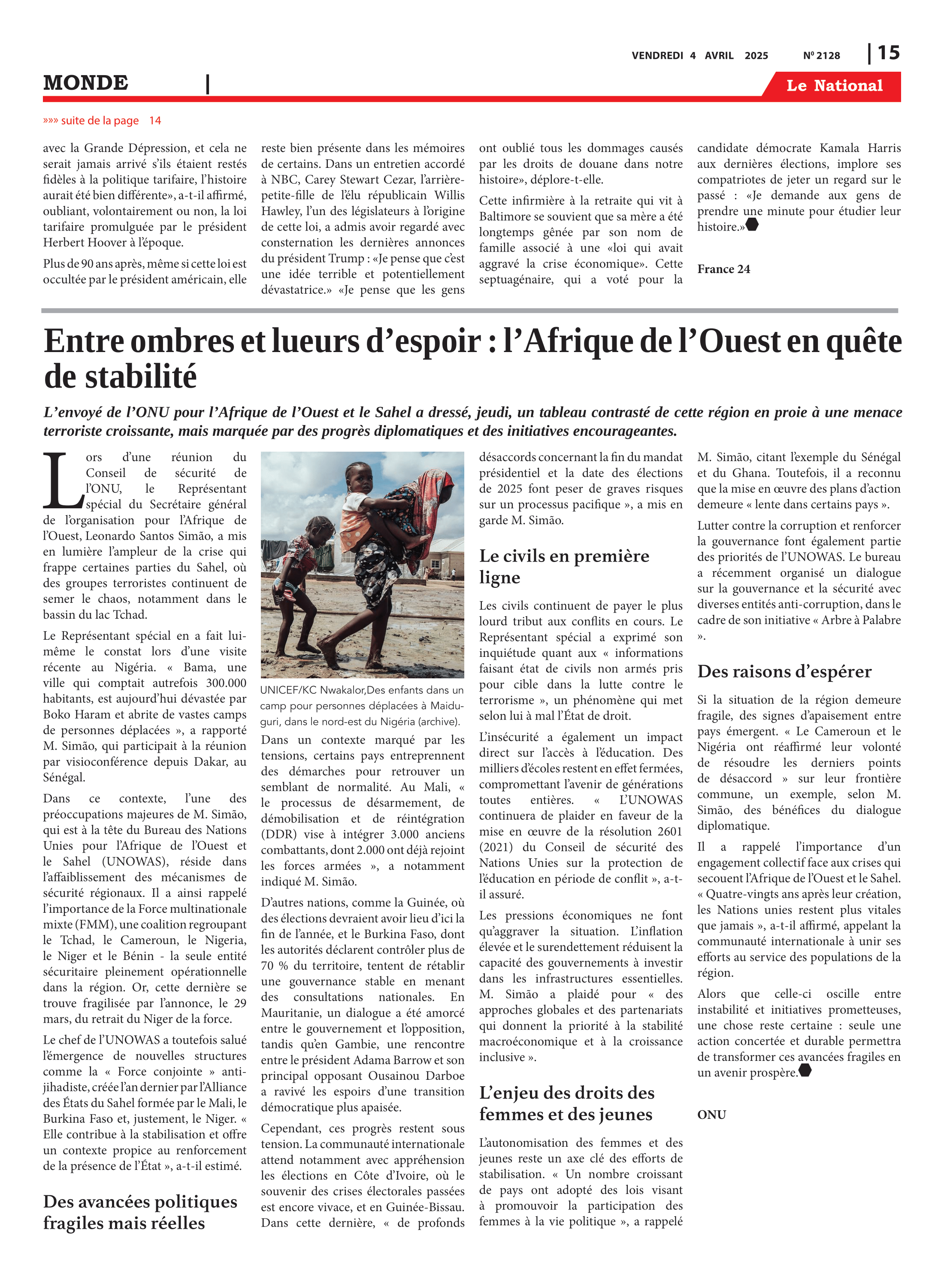 Page 15 de l'édition 2128