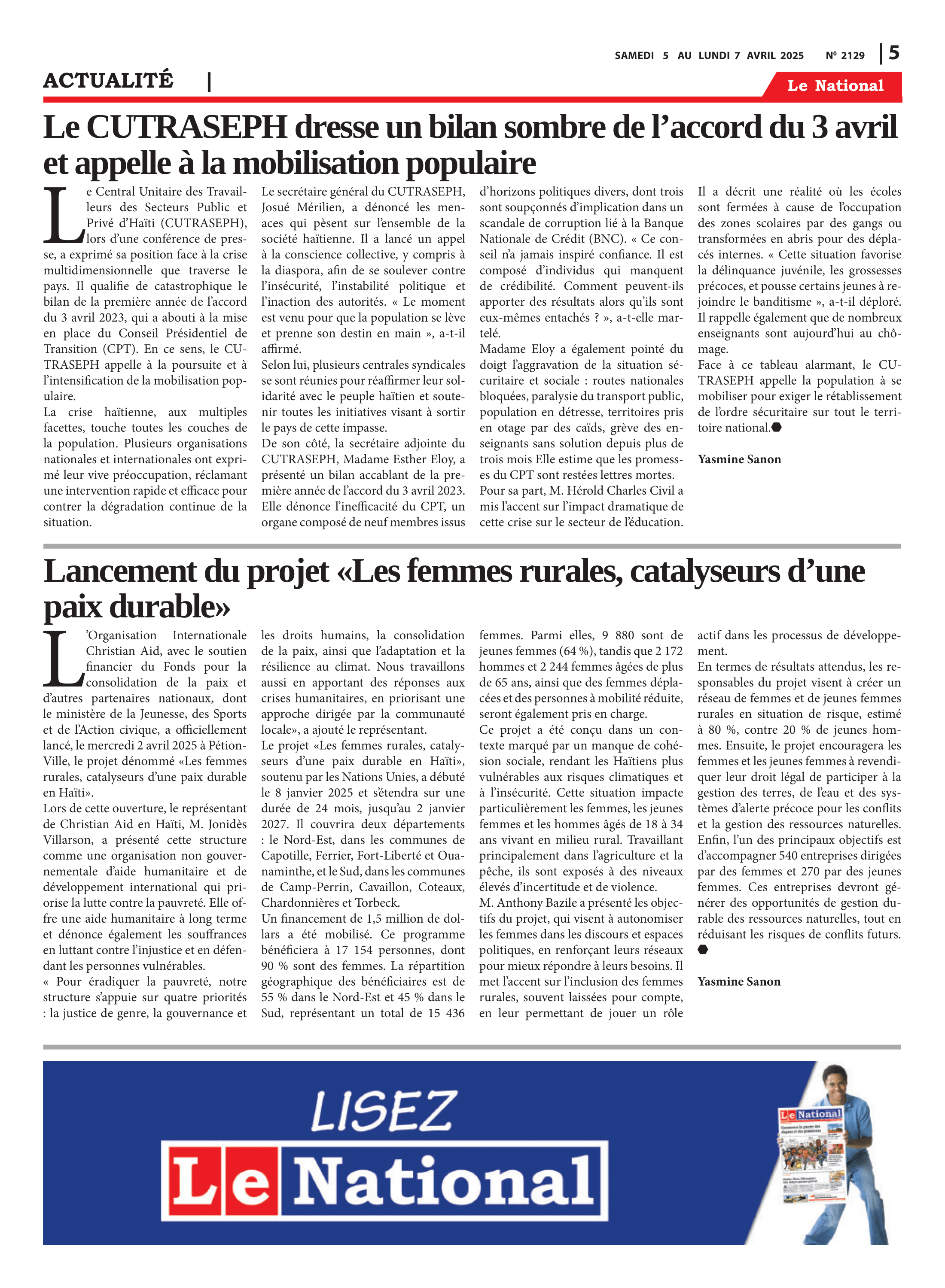 Page 5 de l'édition 2129