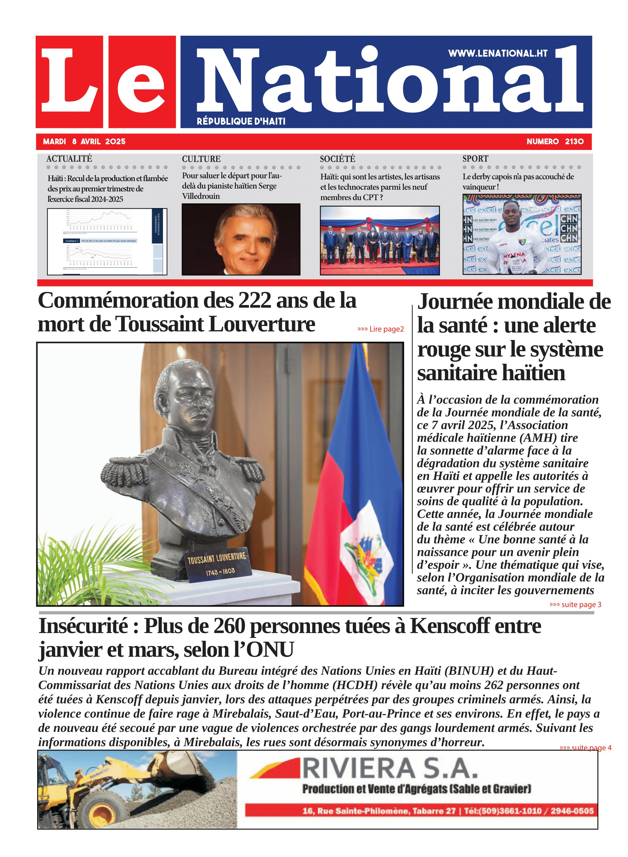 Page 1 de l'édition 2130