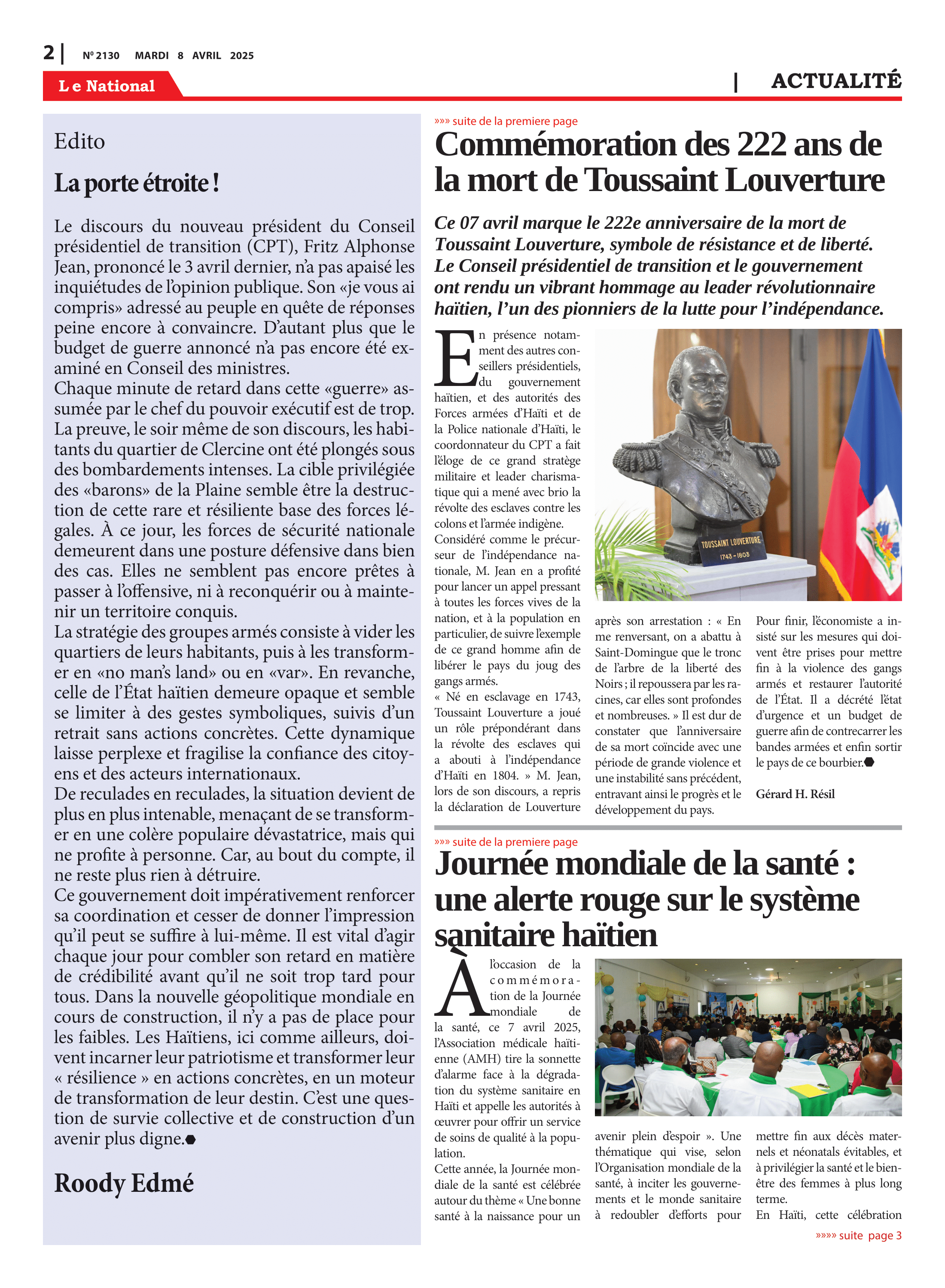 Page 2 de l'édition 2130