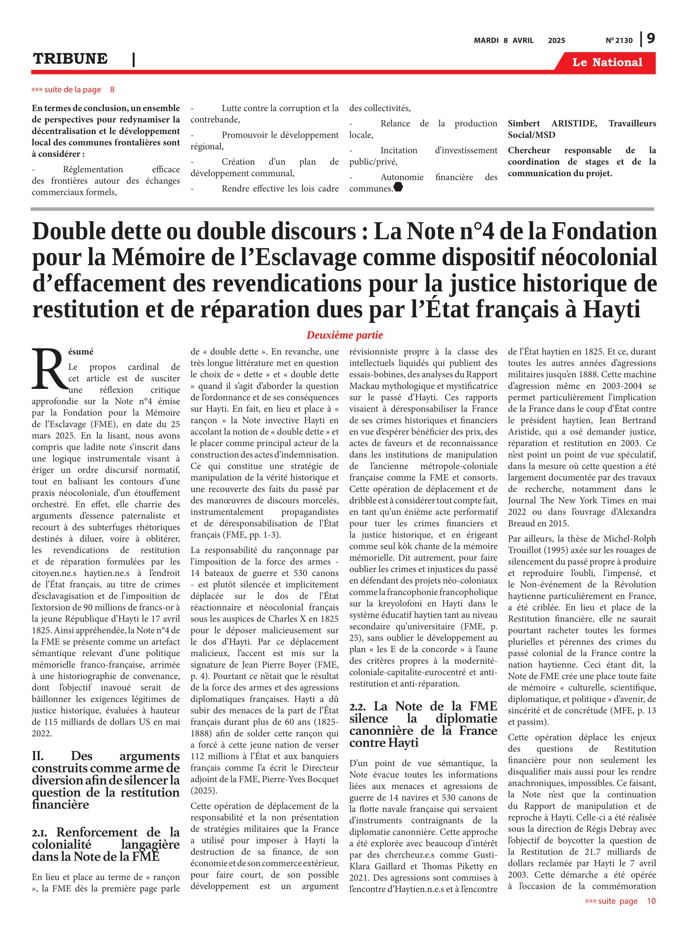 Page 9 de l'édition 2130