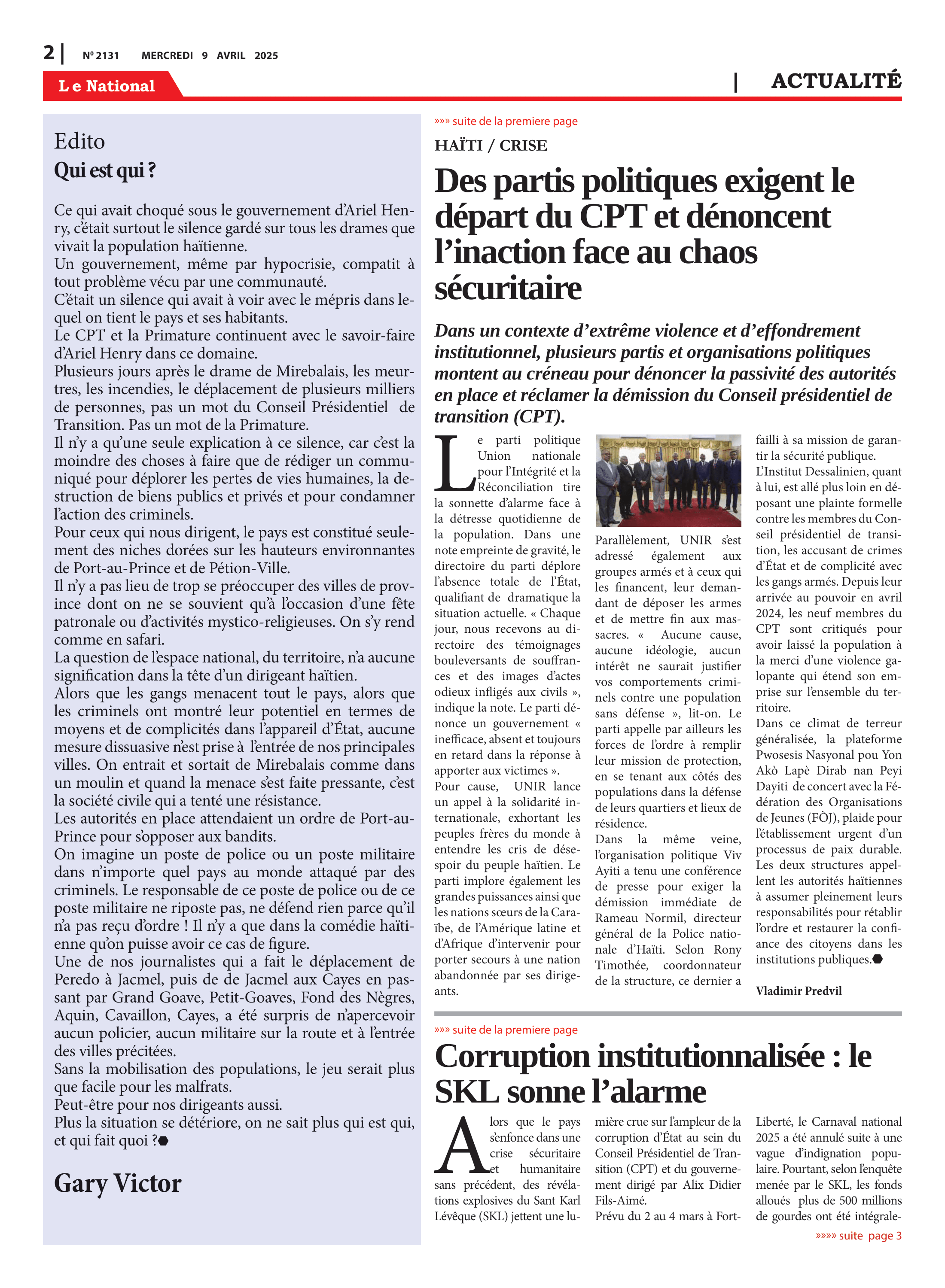 Page 2 de l'édition 2131