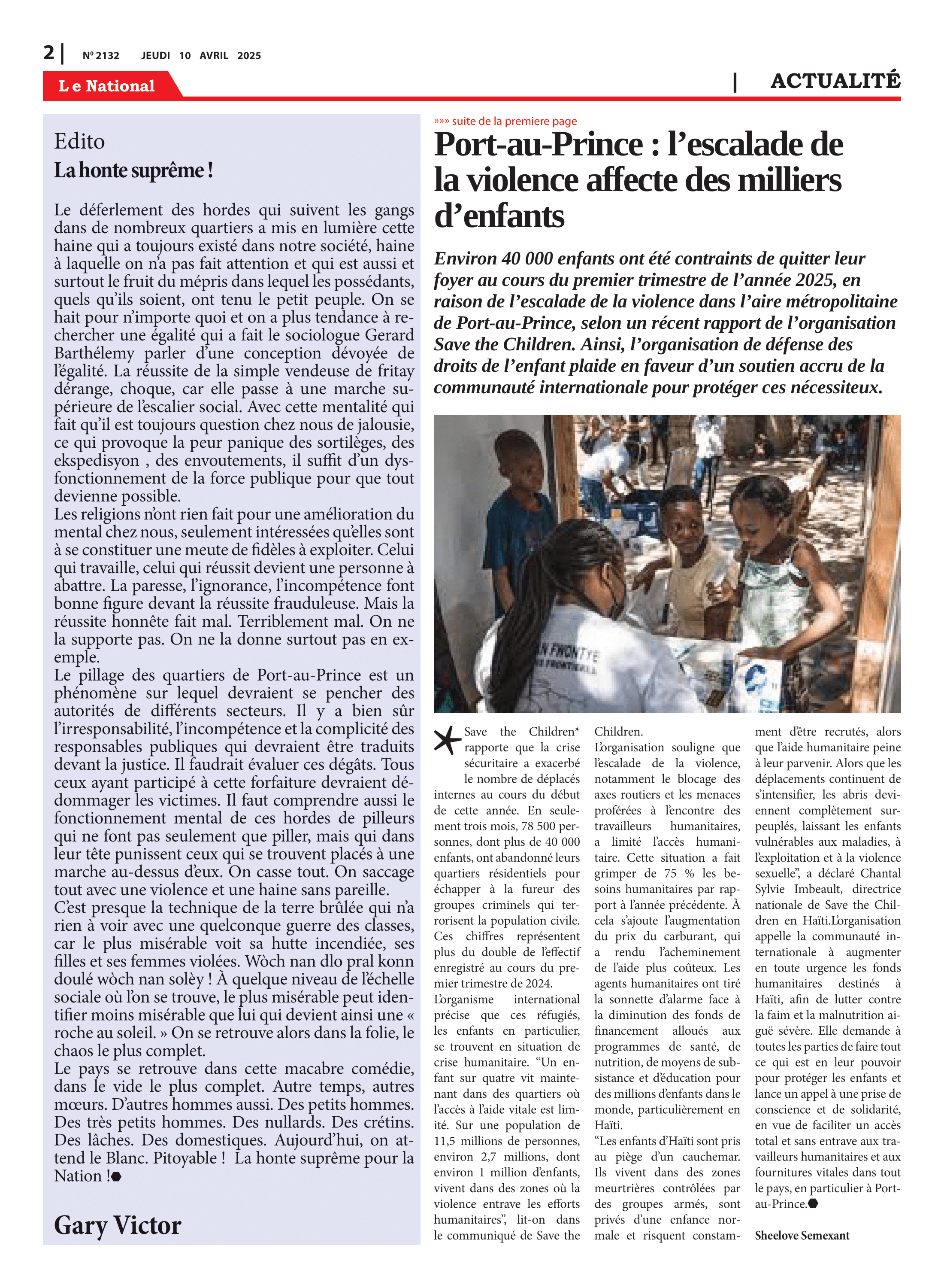 Page 2 de l'édition 2132