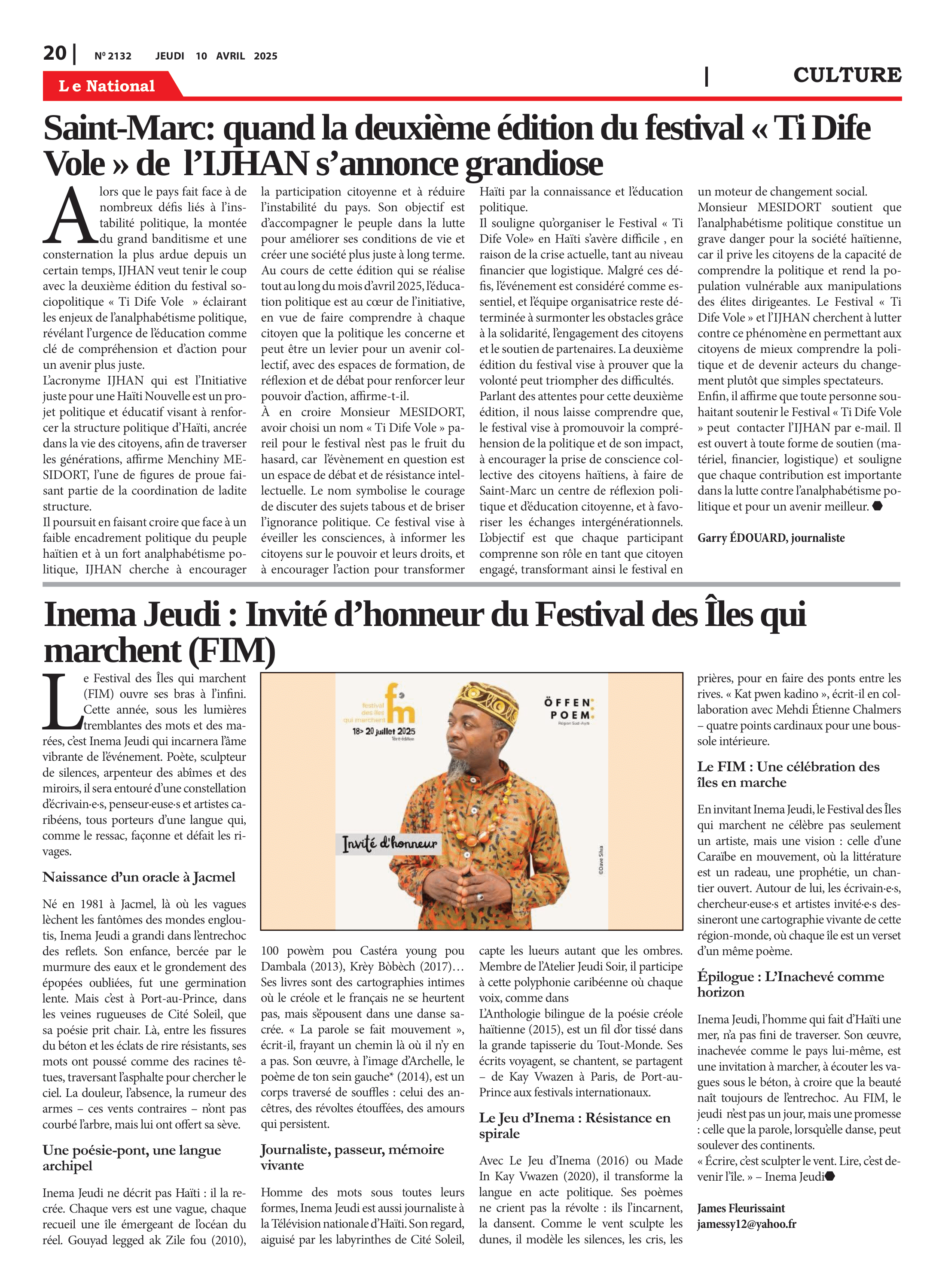 Page 20 de l'édition 2132