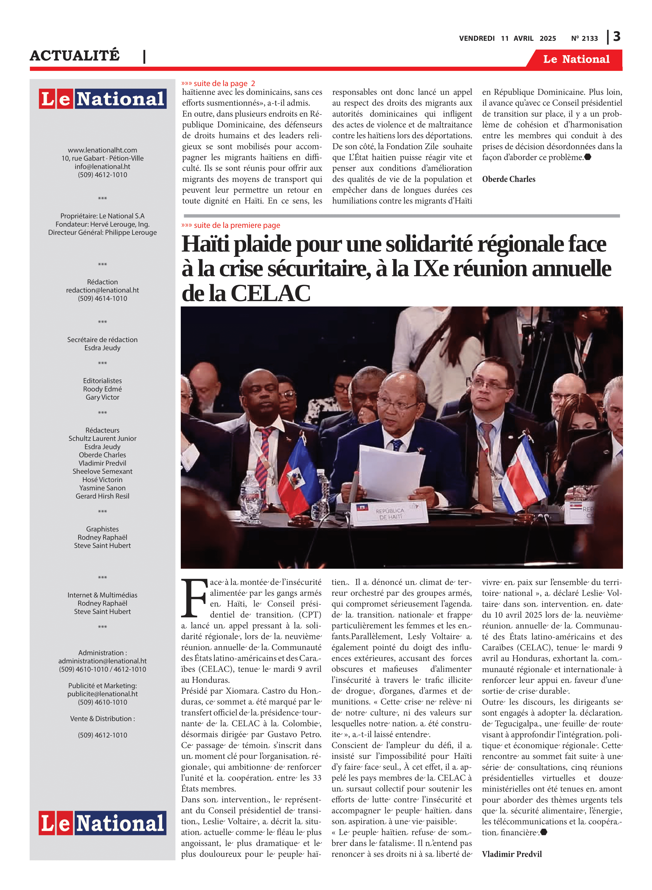 Page 3 de l'édition 2133