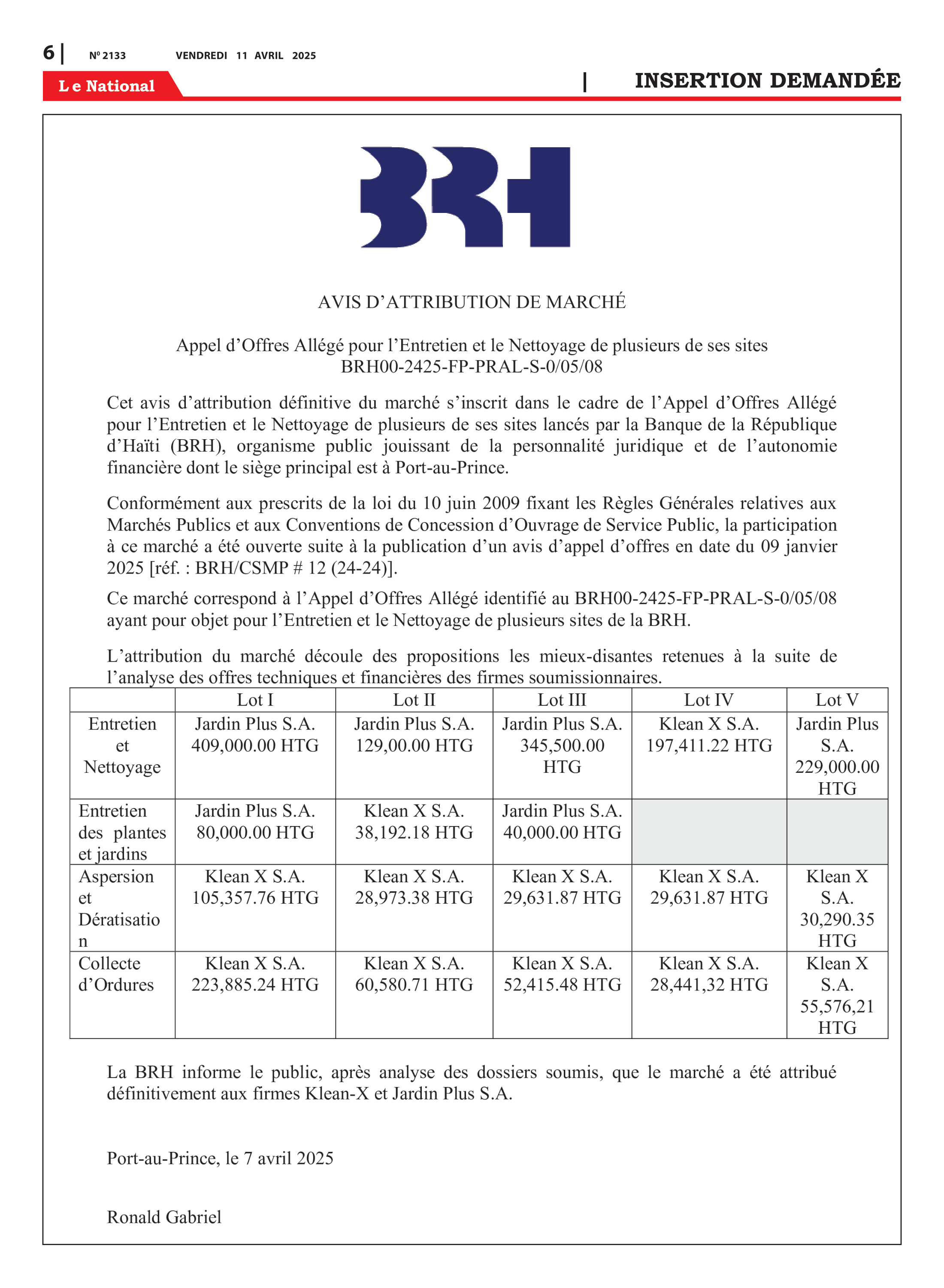 Page 6 de l'édition 2133