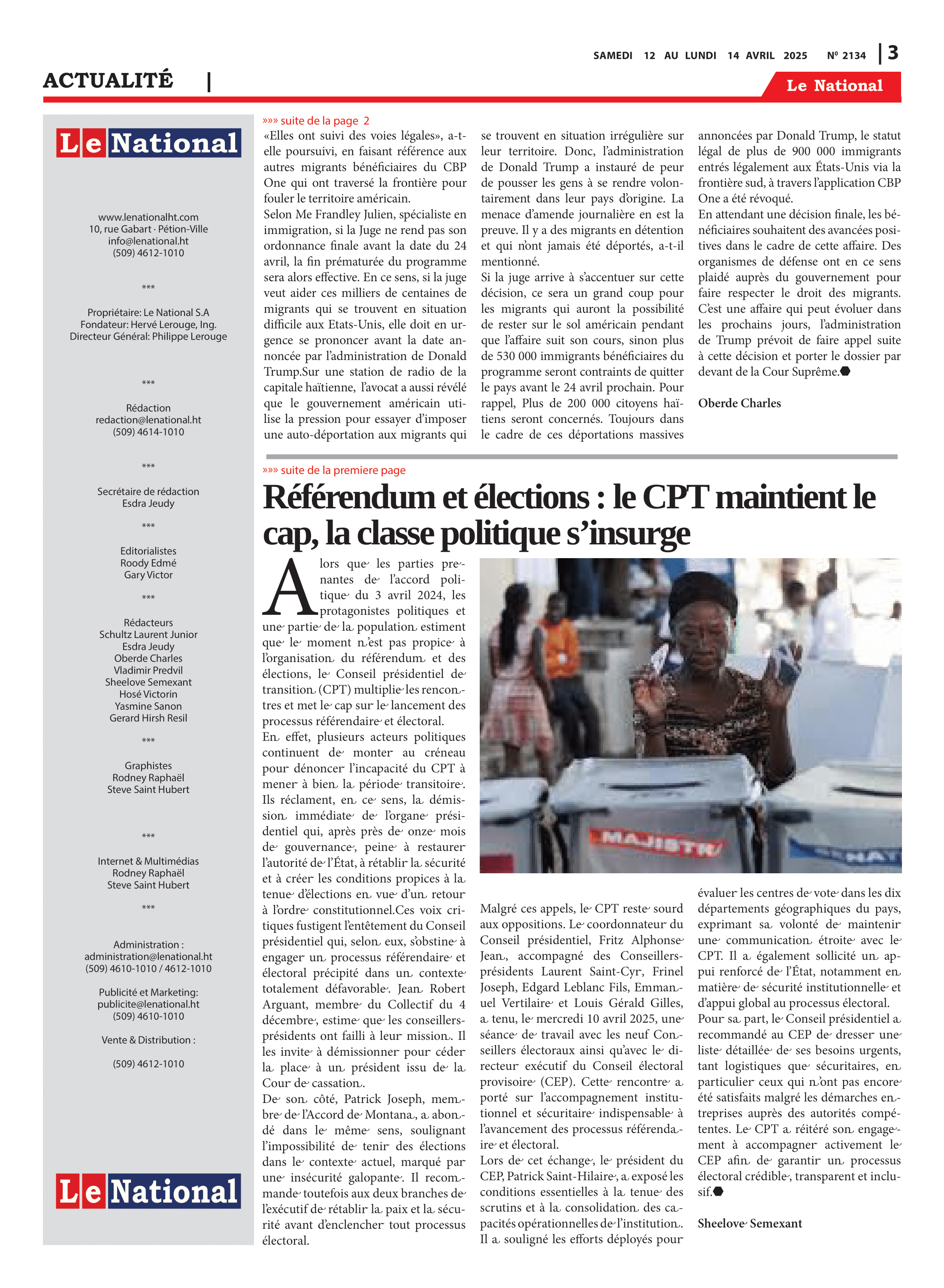 Page 3 de l'édition 2134