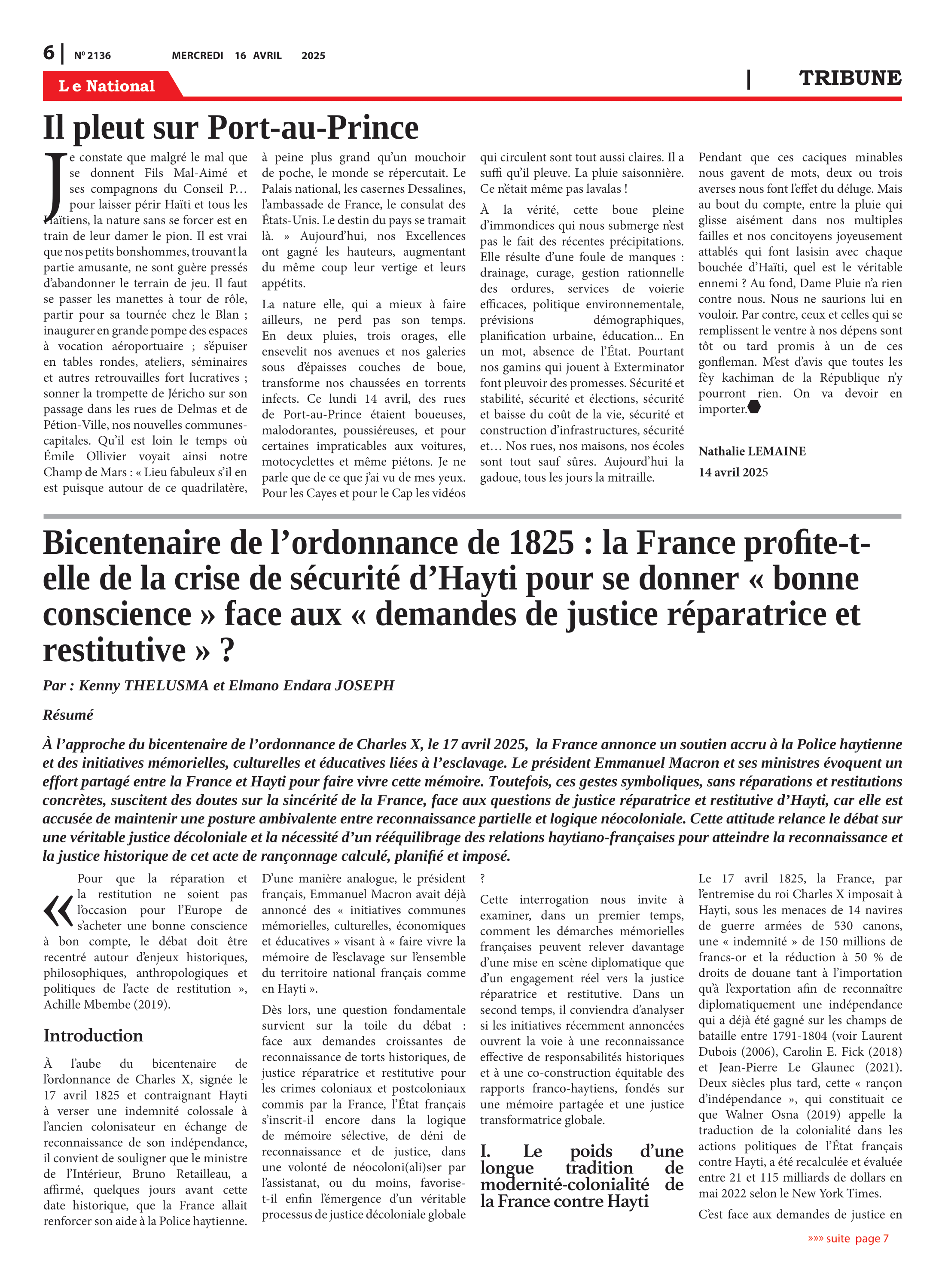 Page 6 de l'édition 2136
