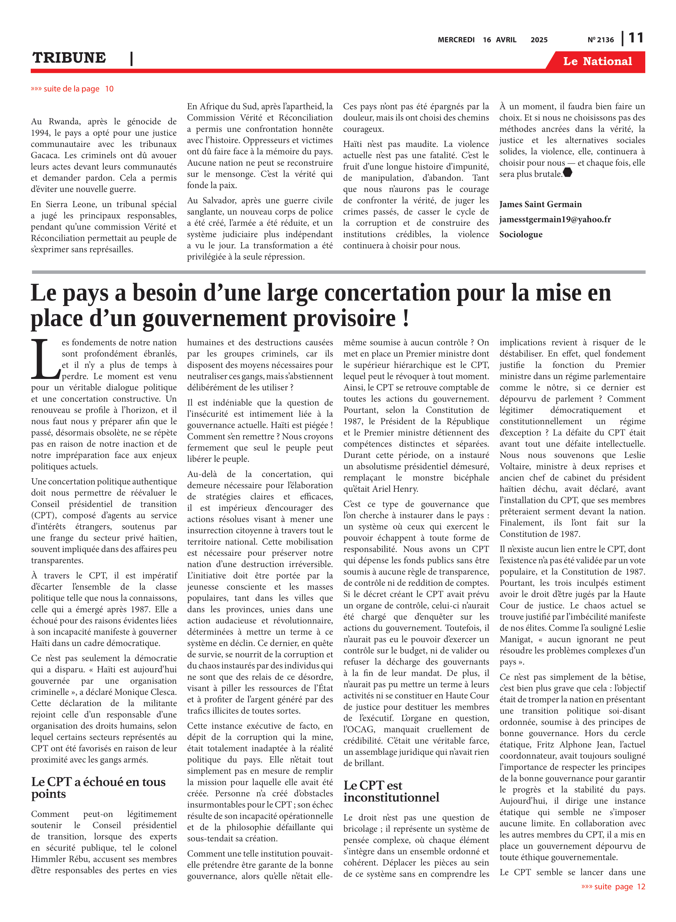 Page 11 de l'édition 2136