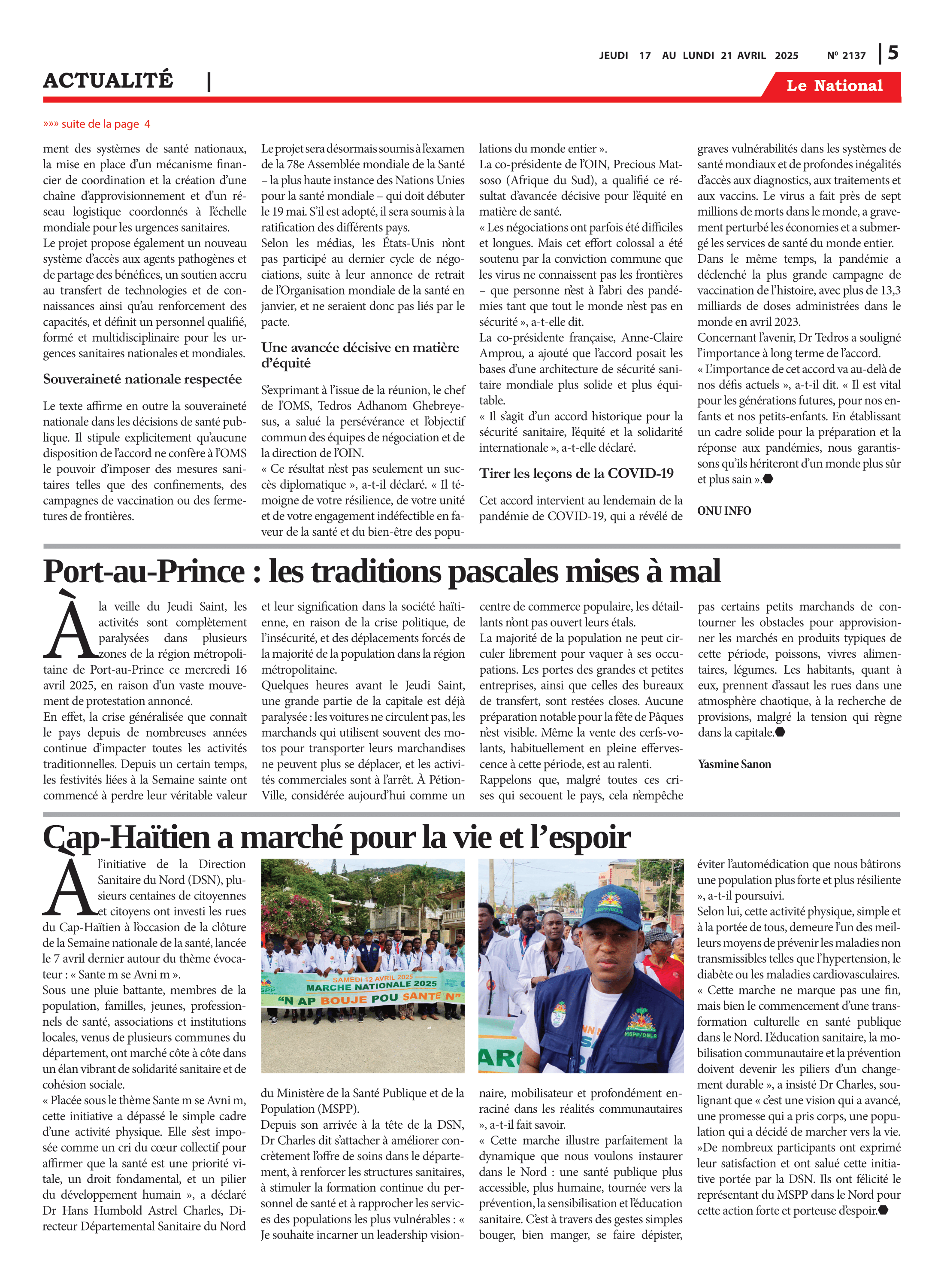Page 5 de l'édition 2137
