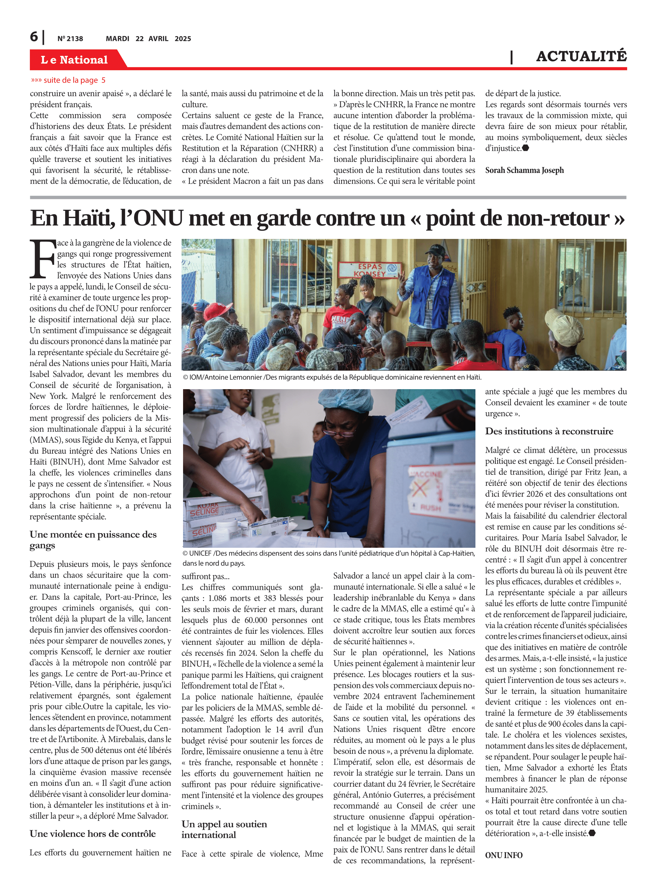 Page 6 de l'édition 2138