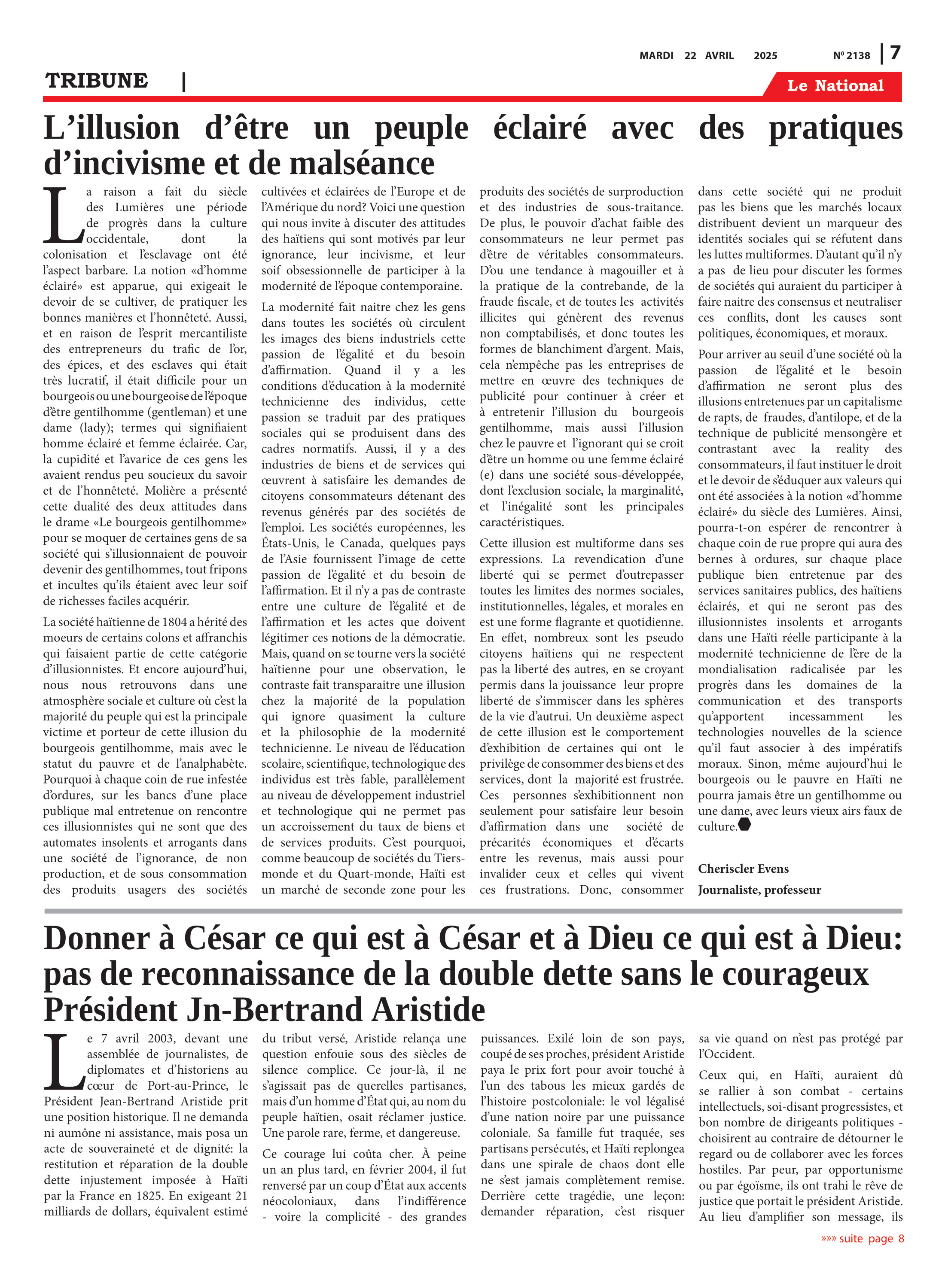 Page 7 de l'édition 2138