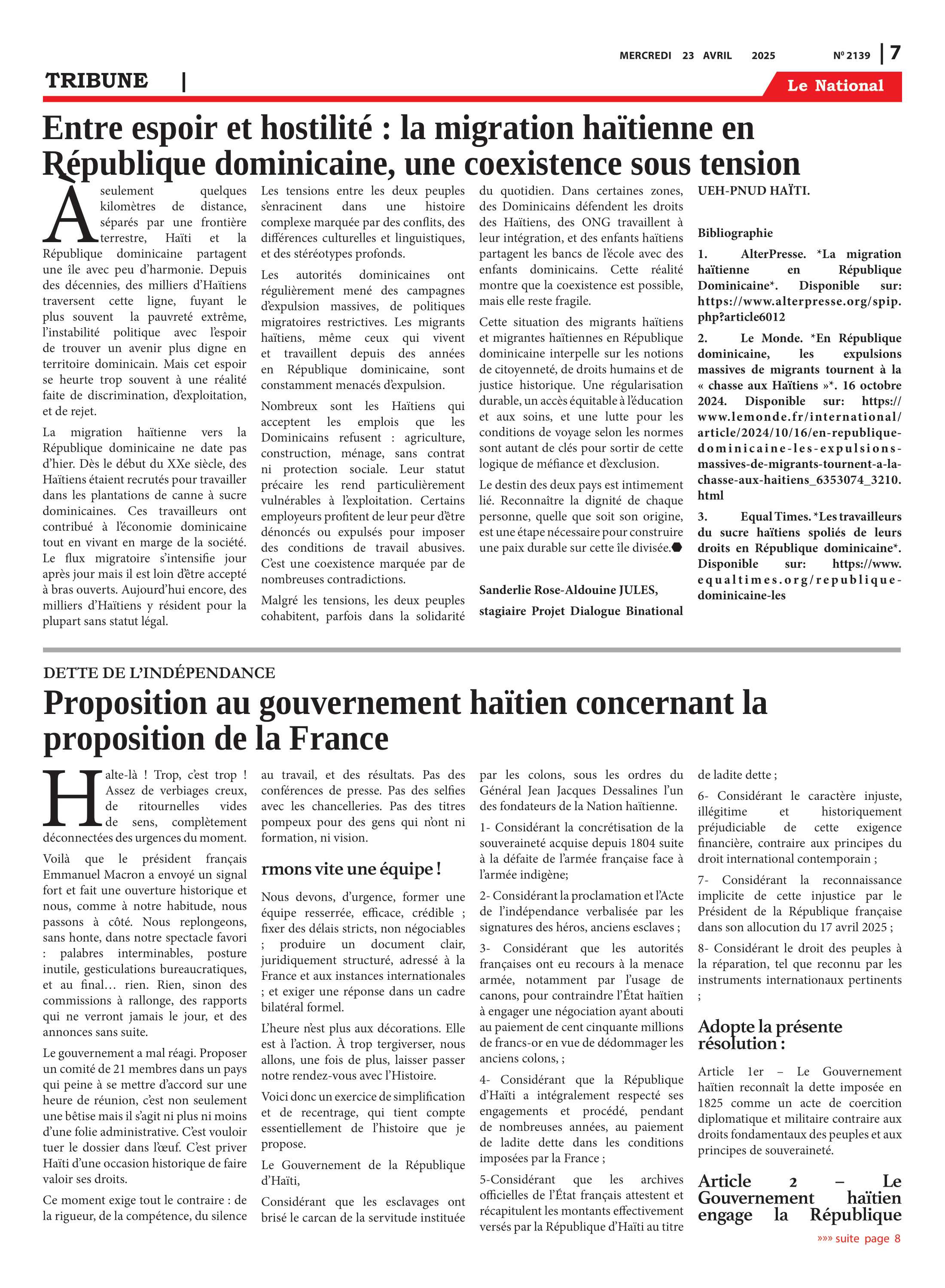 Page 7 de l'édition 2139