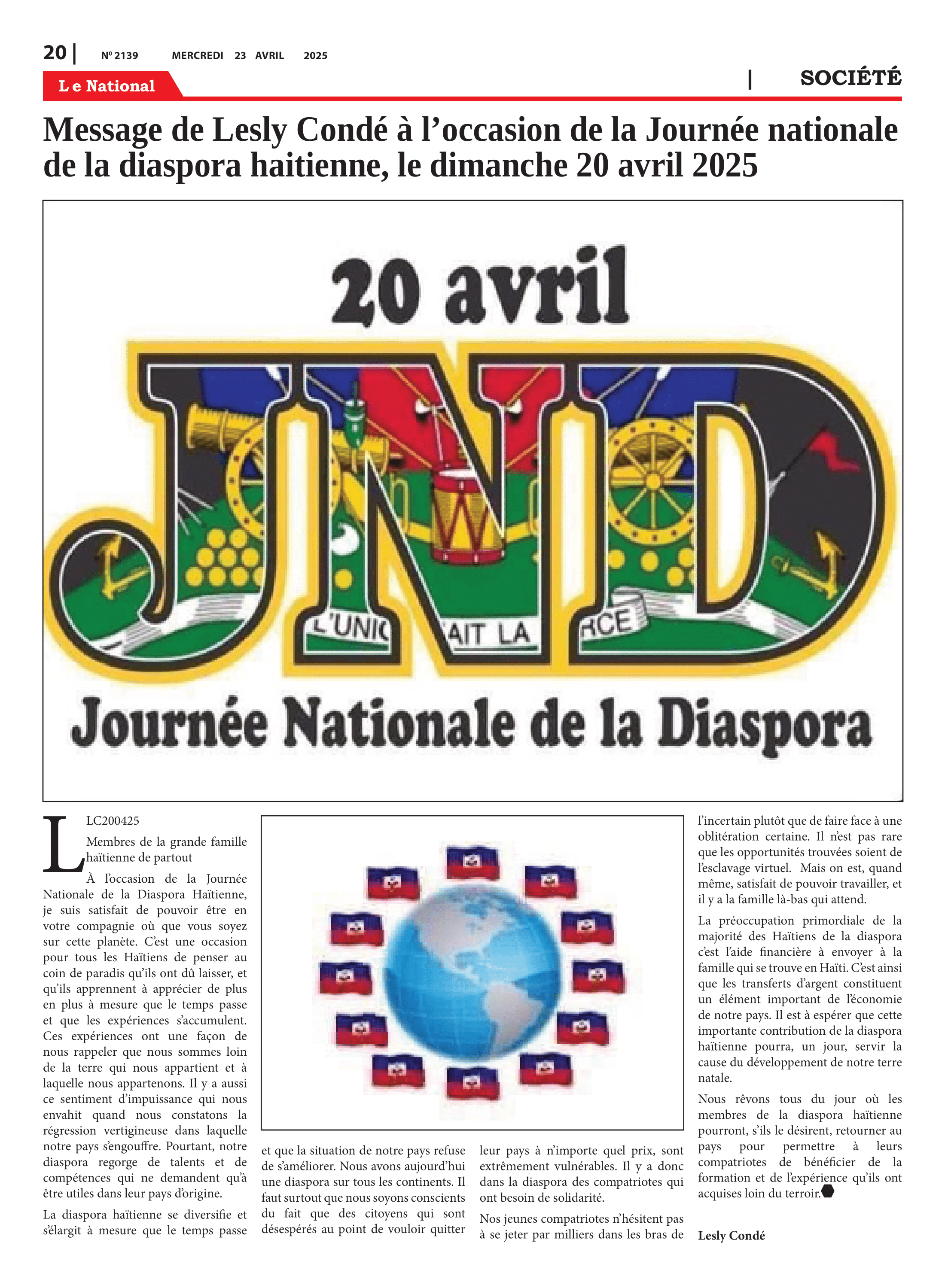 Page 20 de l'édition 2139