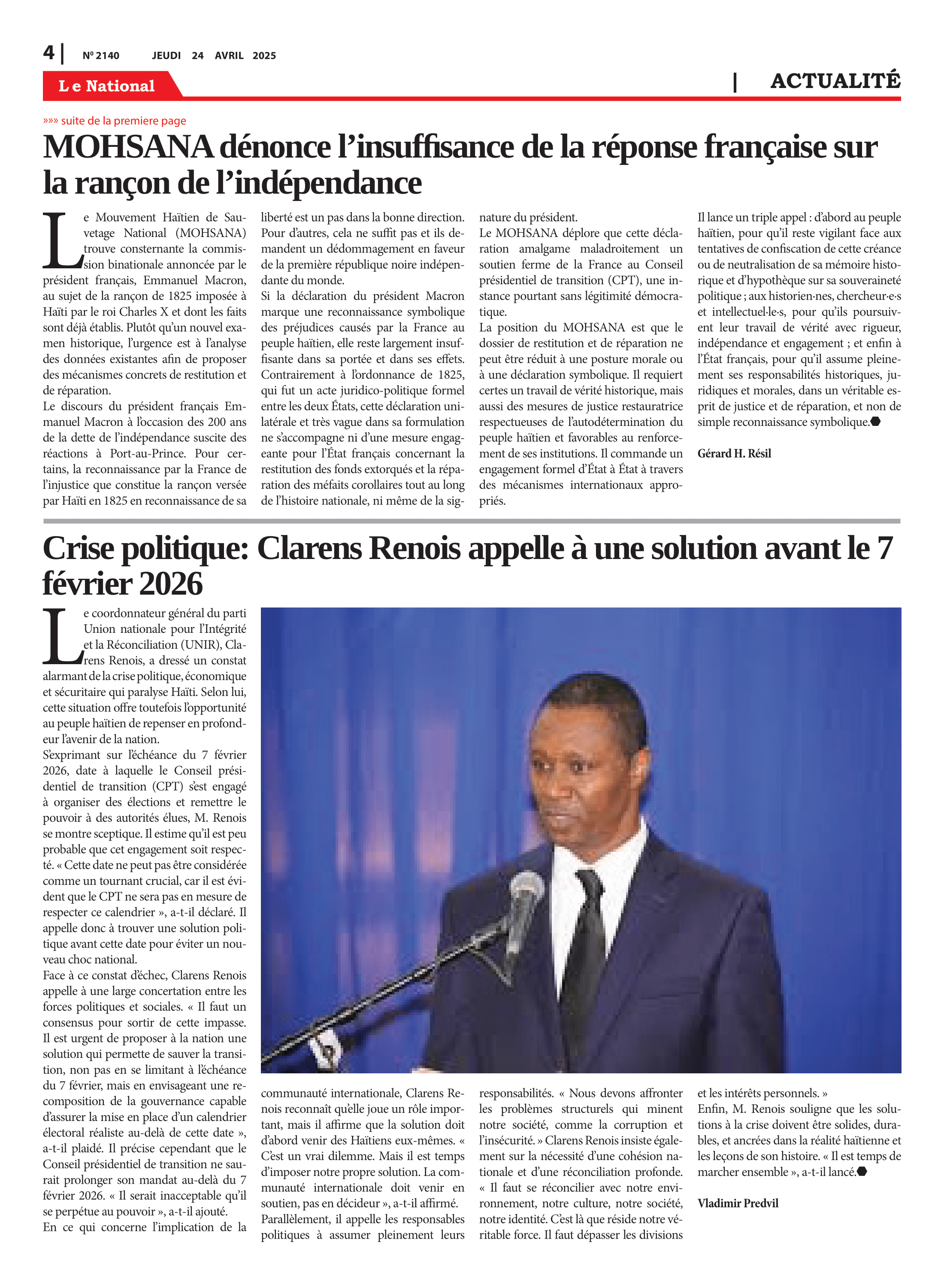 Page 4 de l'édition 2140