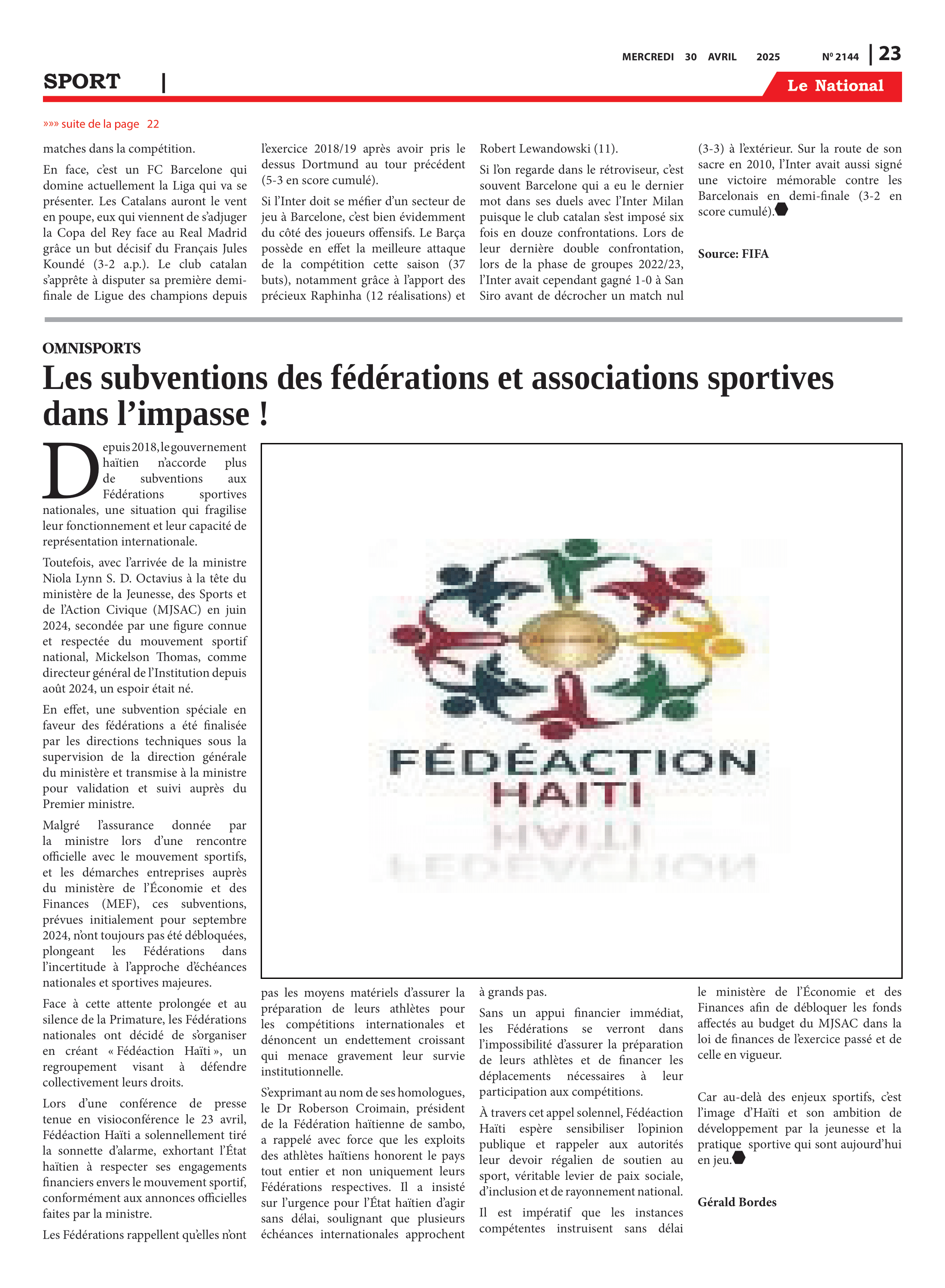 Page 23 de l'édition 2144