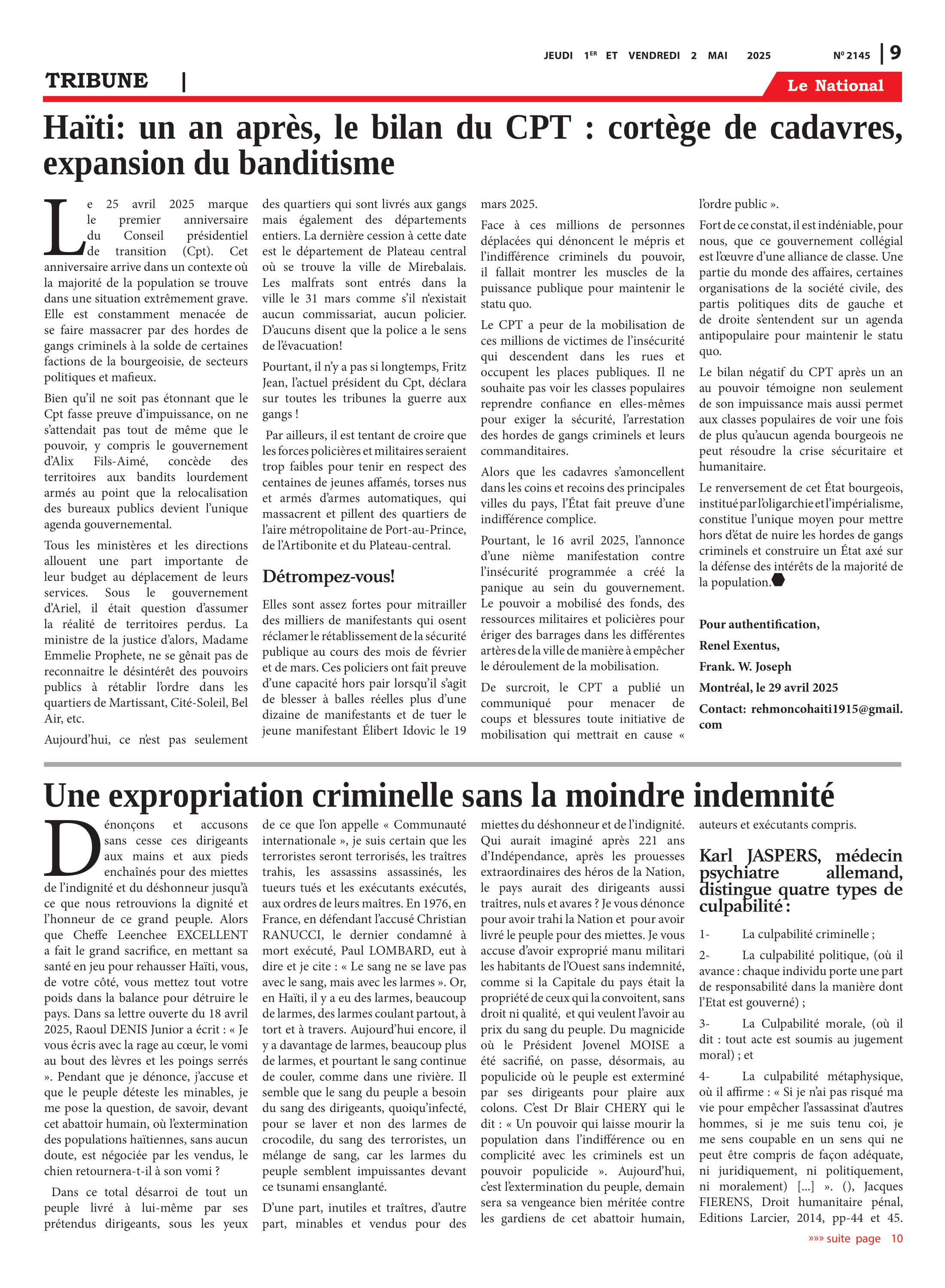 Page 9 de l'édition 2145