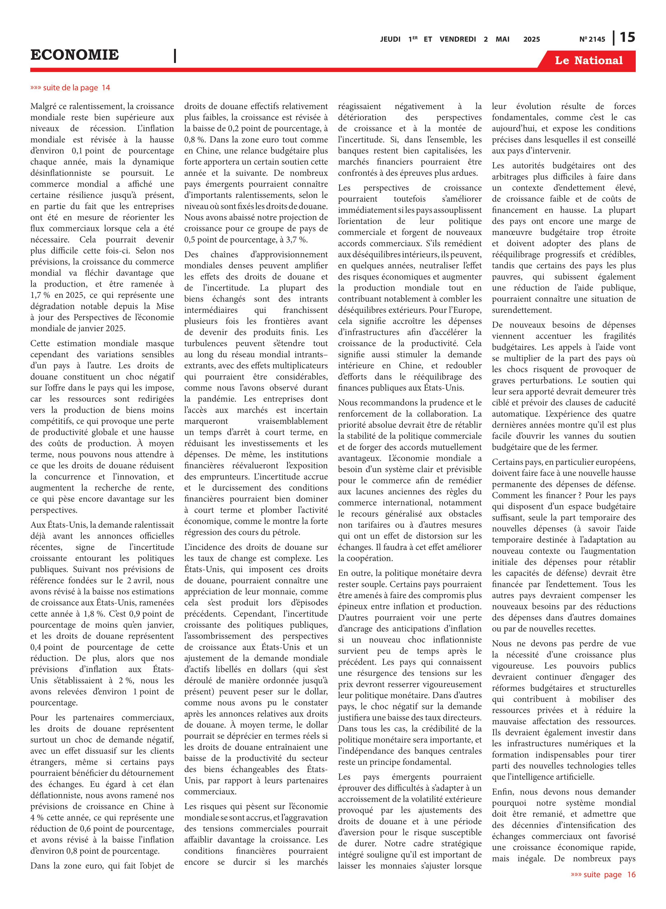 Page 15 de l'édition 2145
