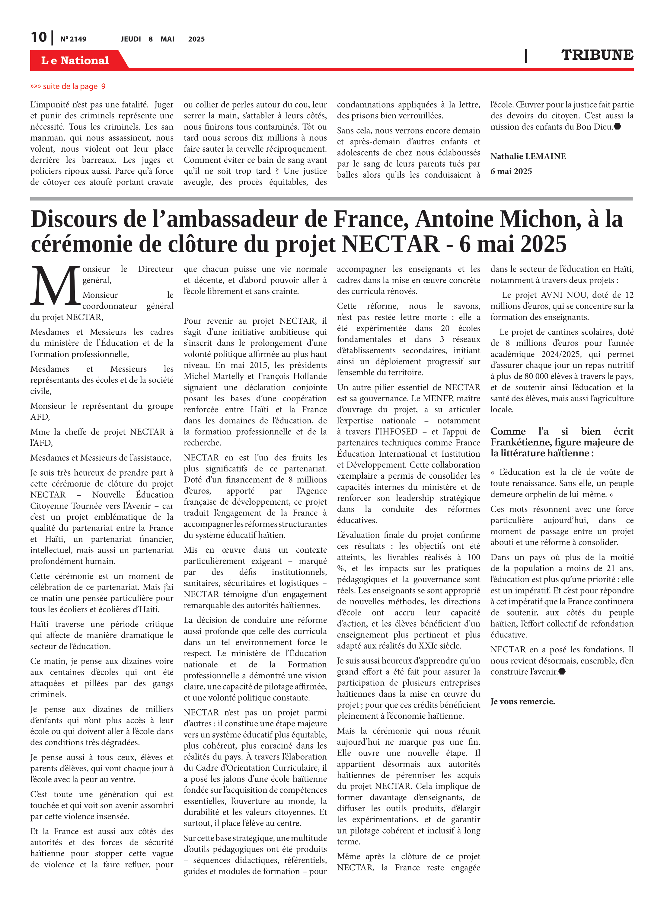 Page 9 de l'édition 2149