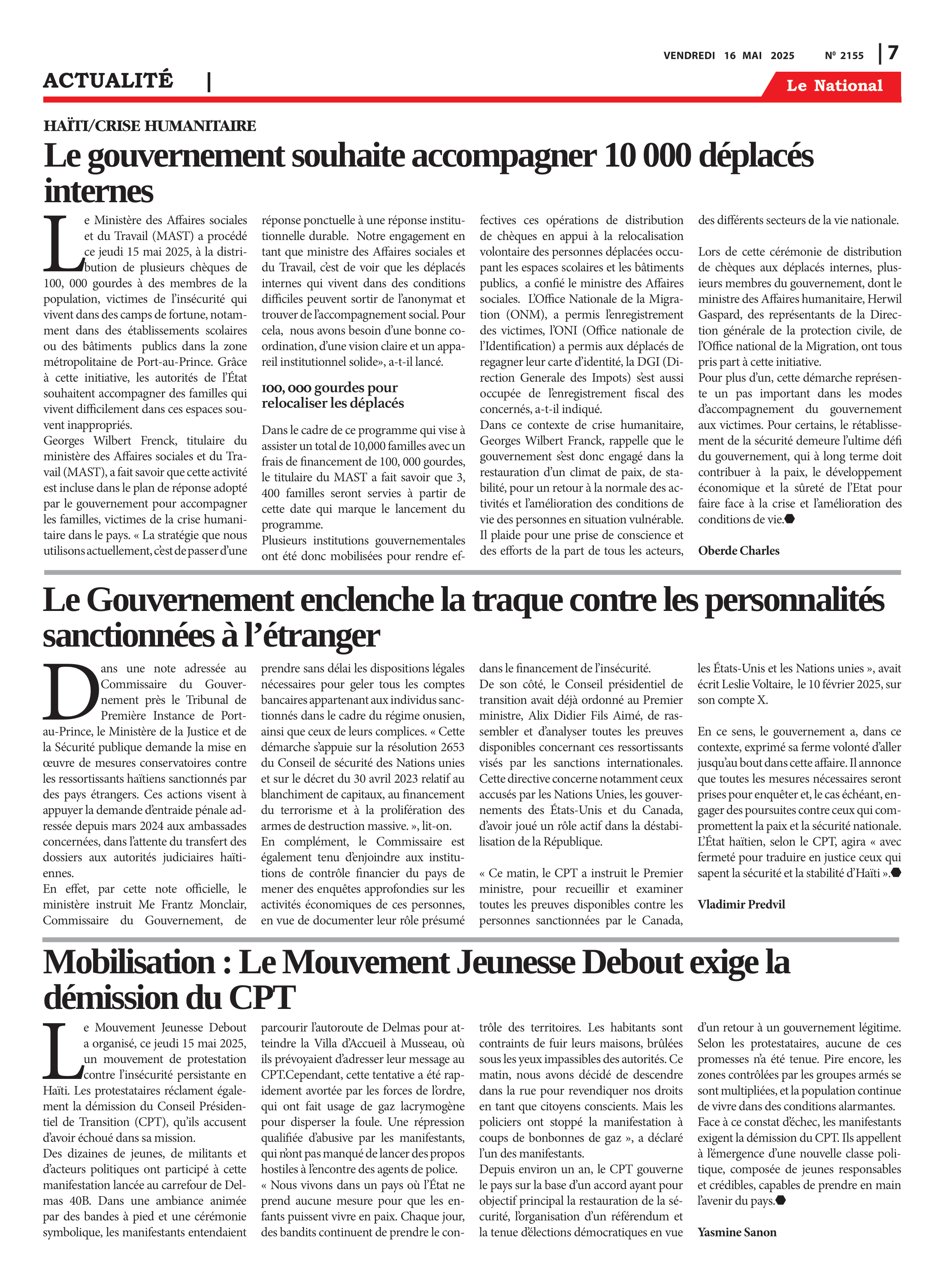 Page 7 de l'édition 2155