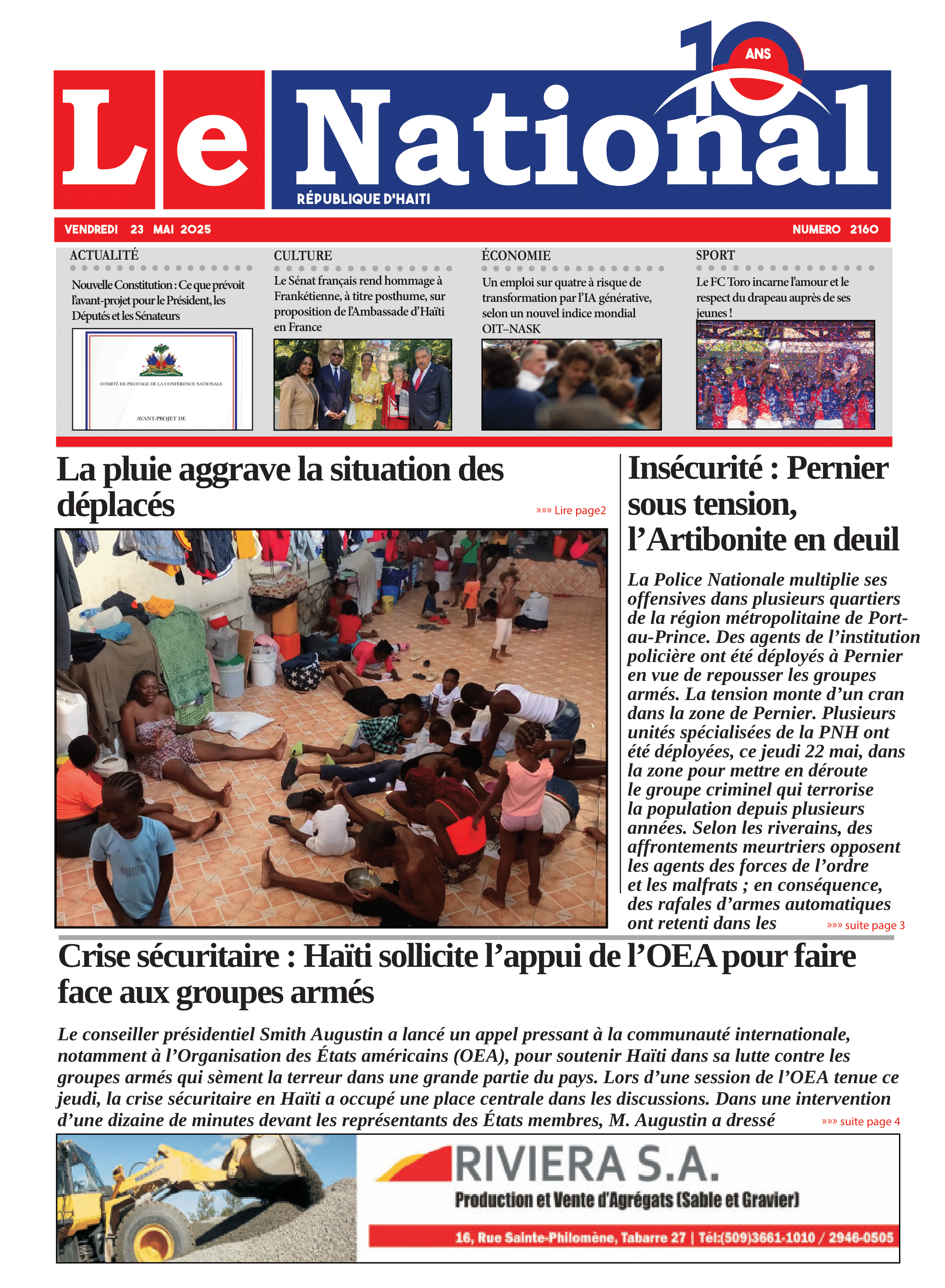 Page 1 de l'édition 2160