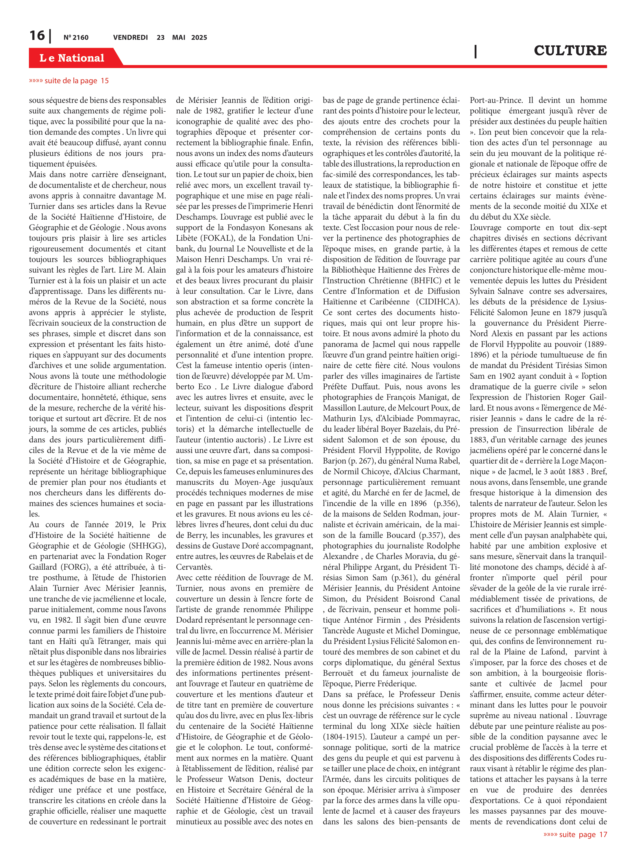 Page 16 de l'édition 2160