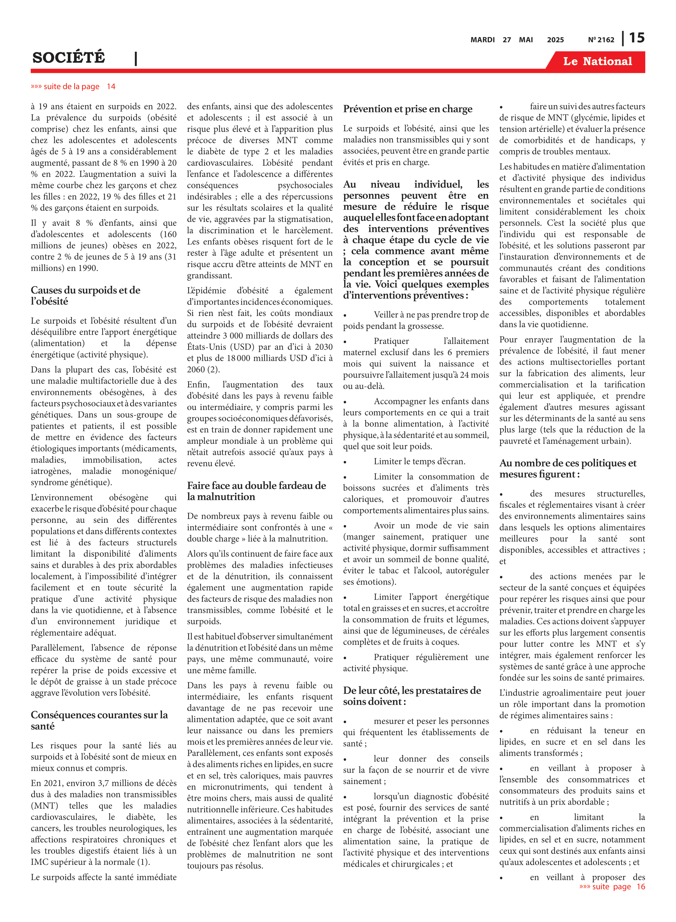 Page 15 de l'édition 2162