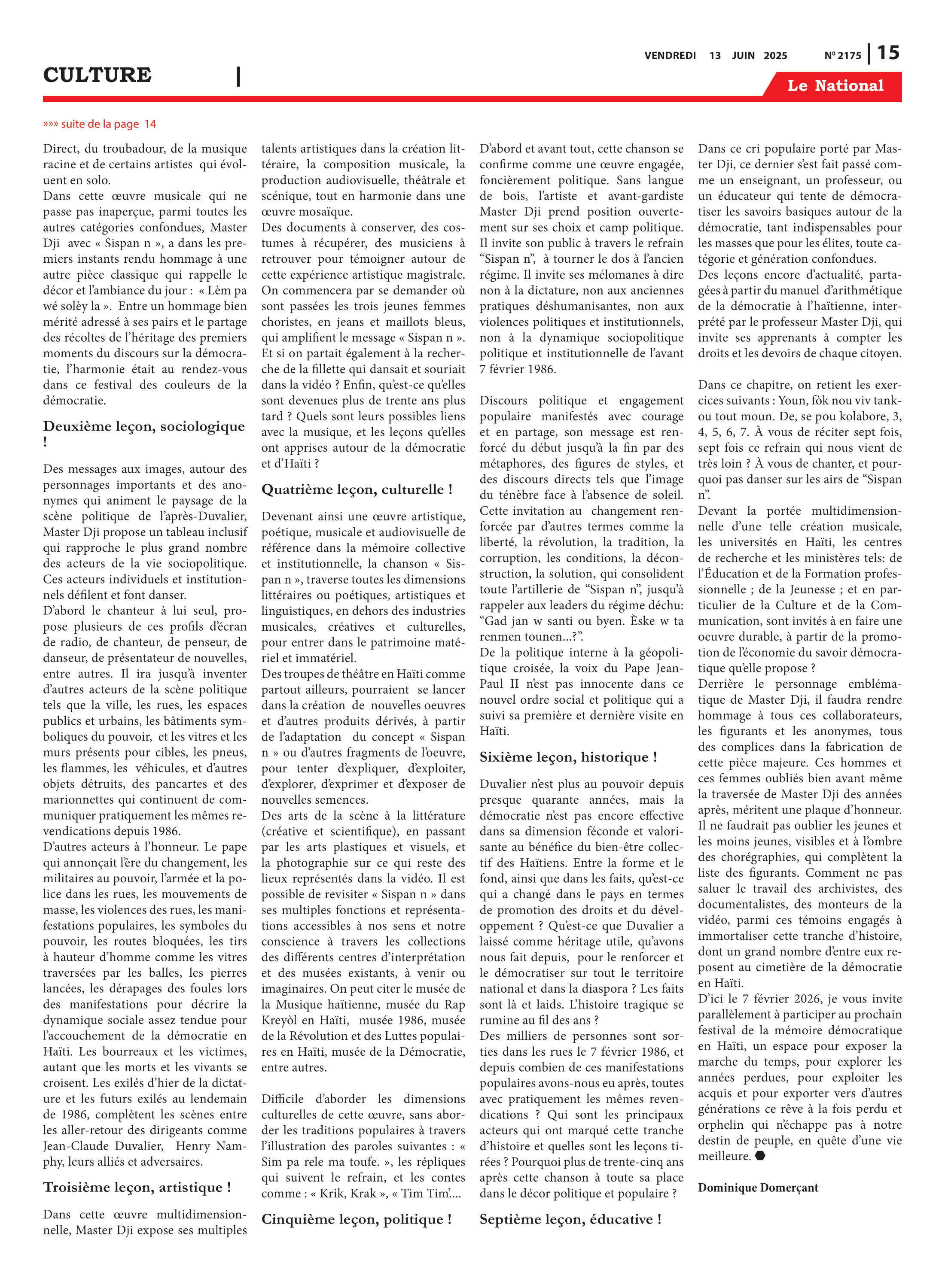 Page 15 de l'édition 2175