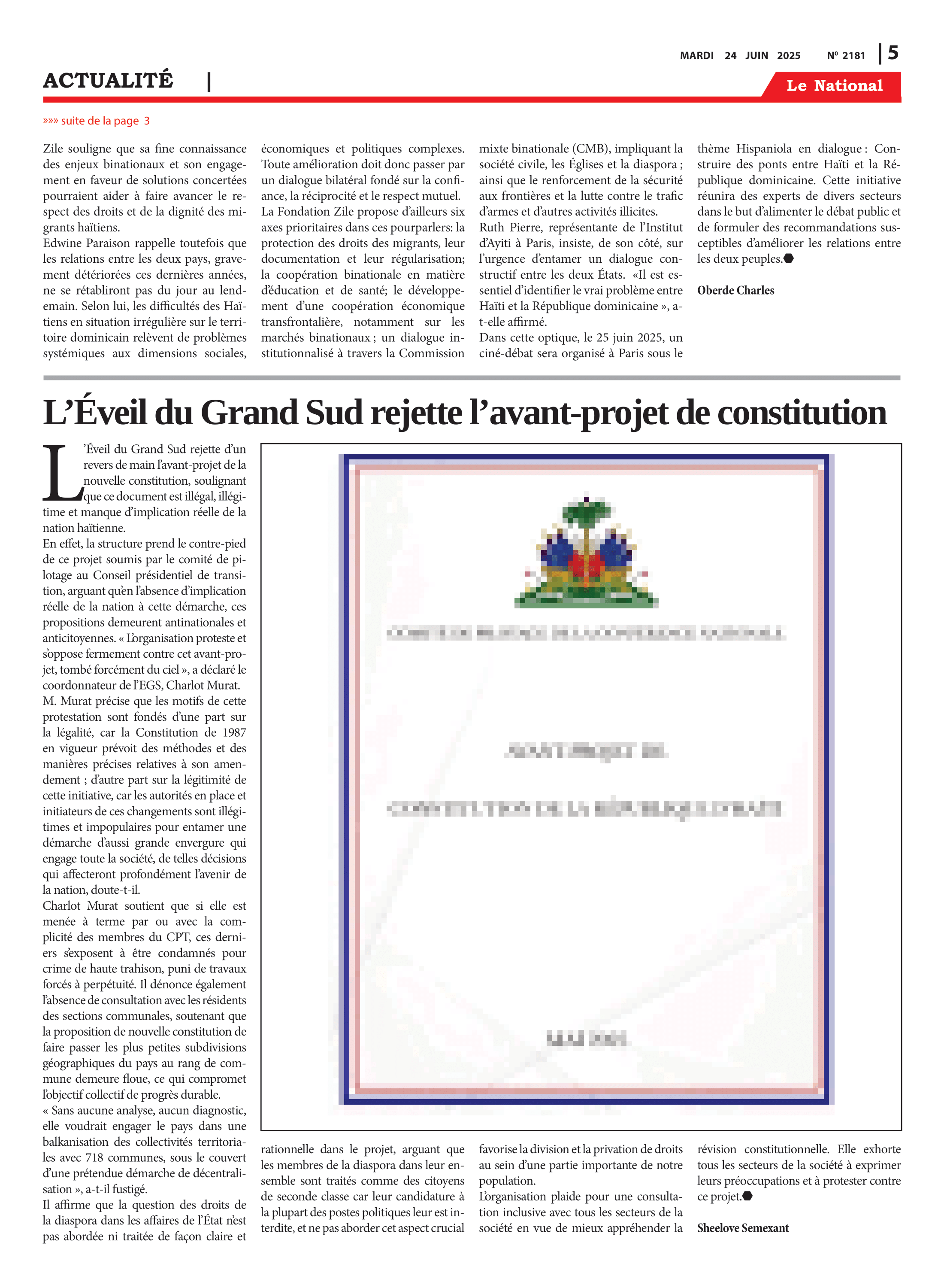 Page 5 de l'édition 2181