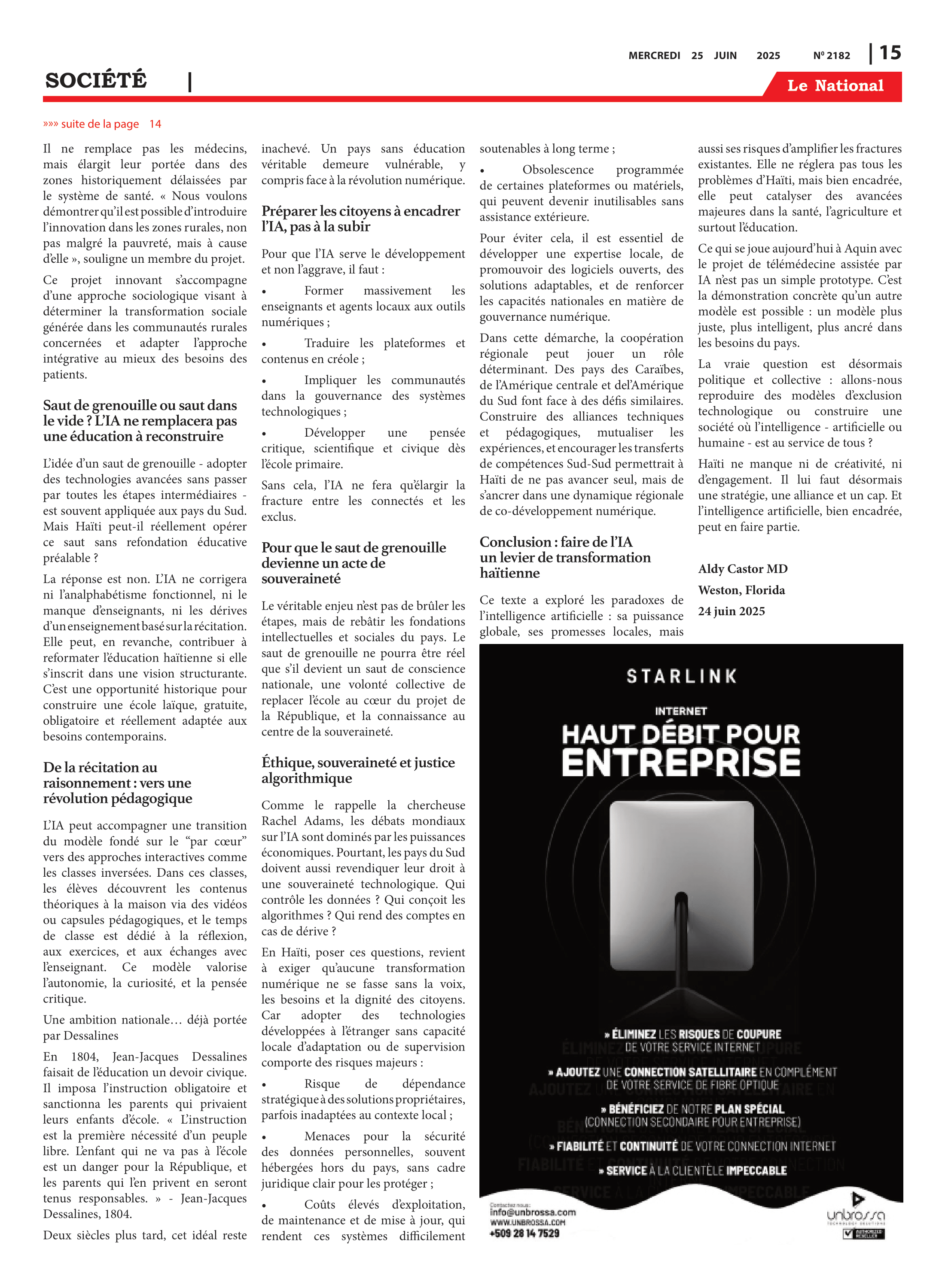 Page 15 de l'édition 2182