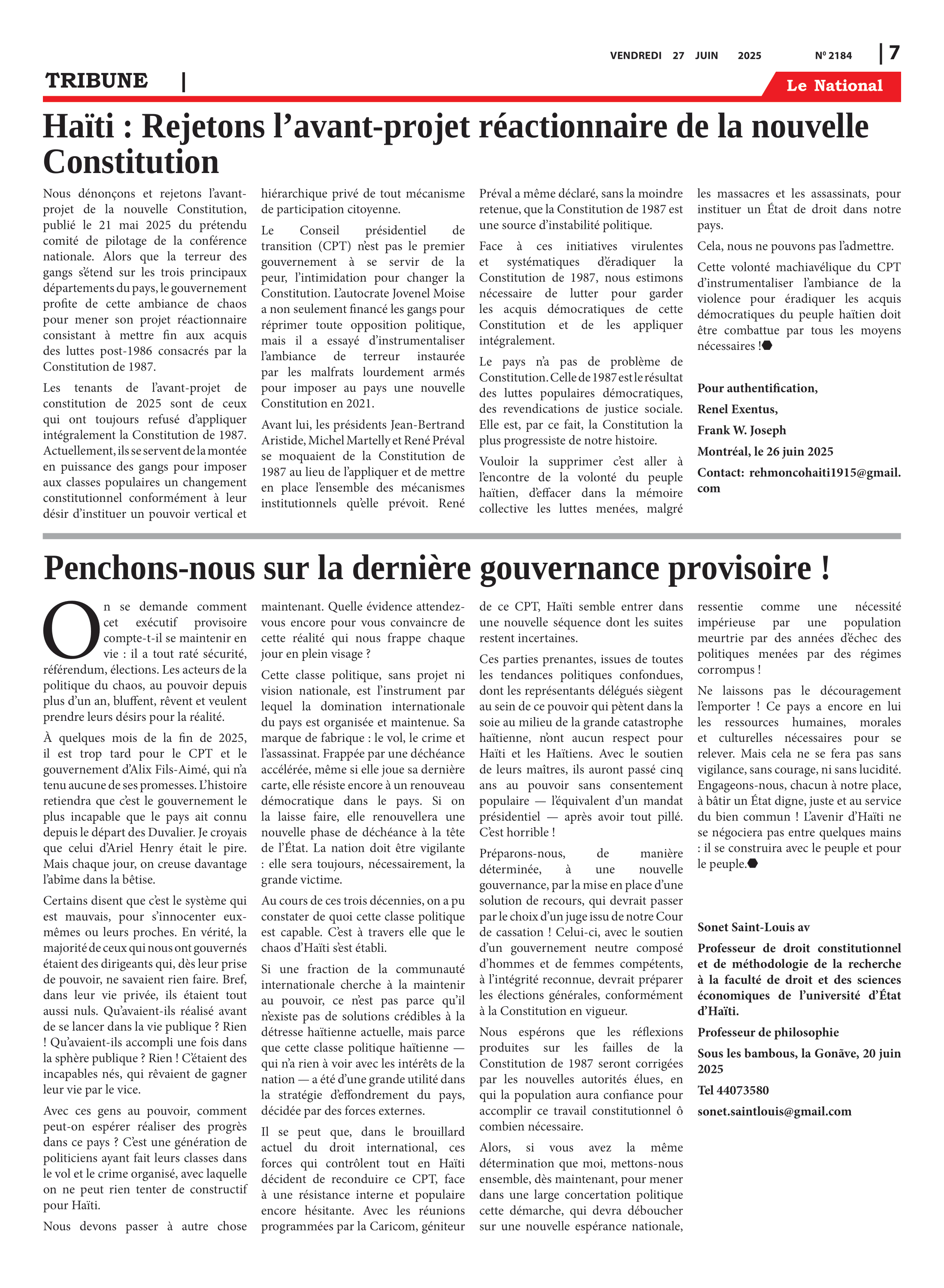 Page 7 de l'édition 2184