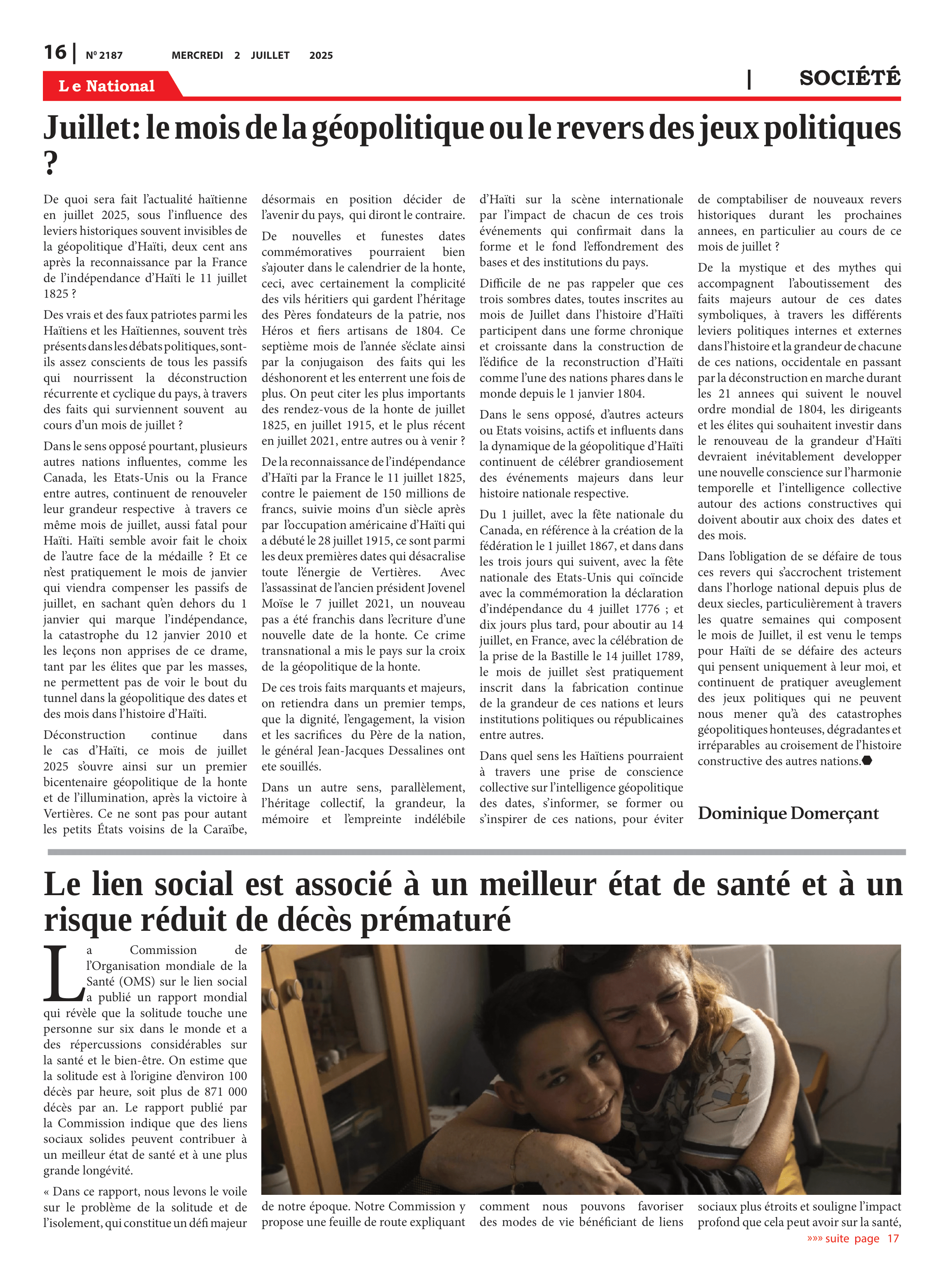 Page 16 de l'édition 2187