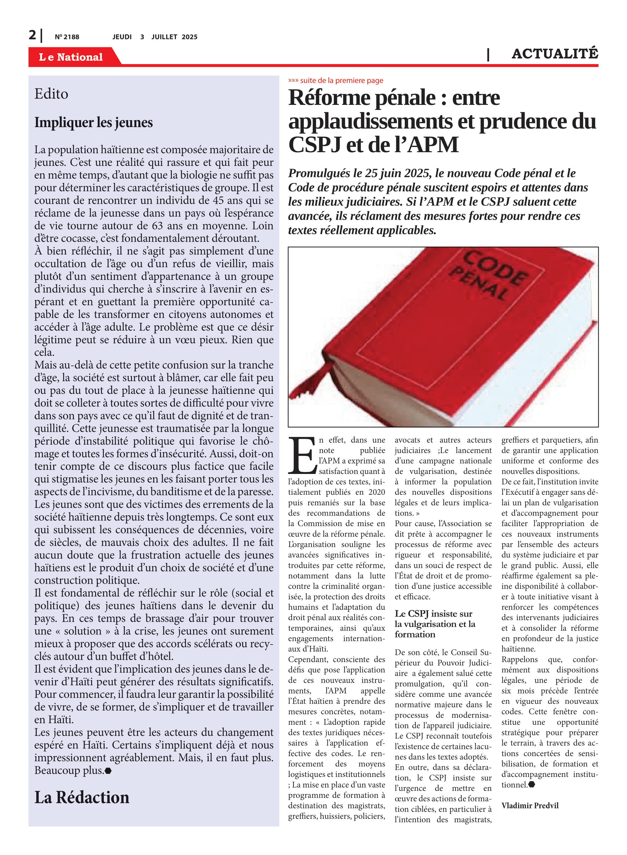 Page 2 de l'édition 2188