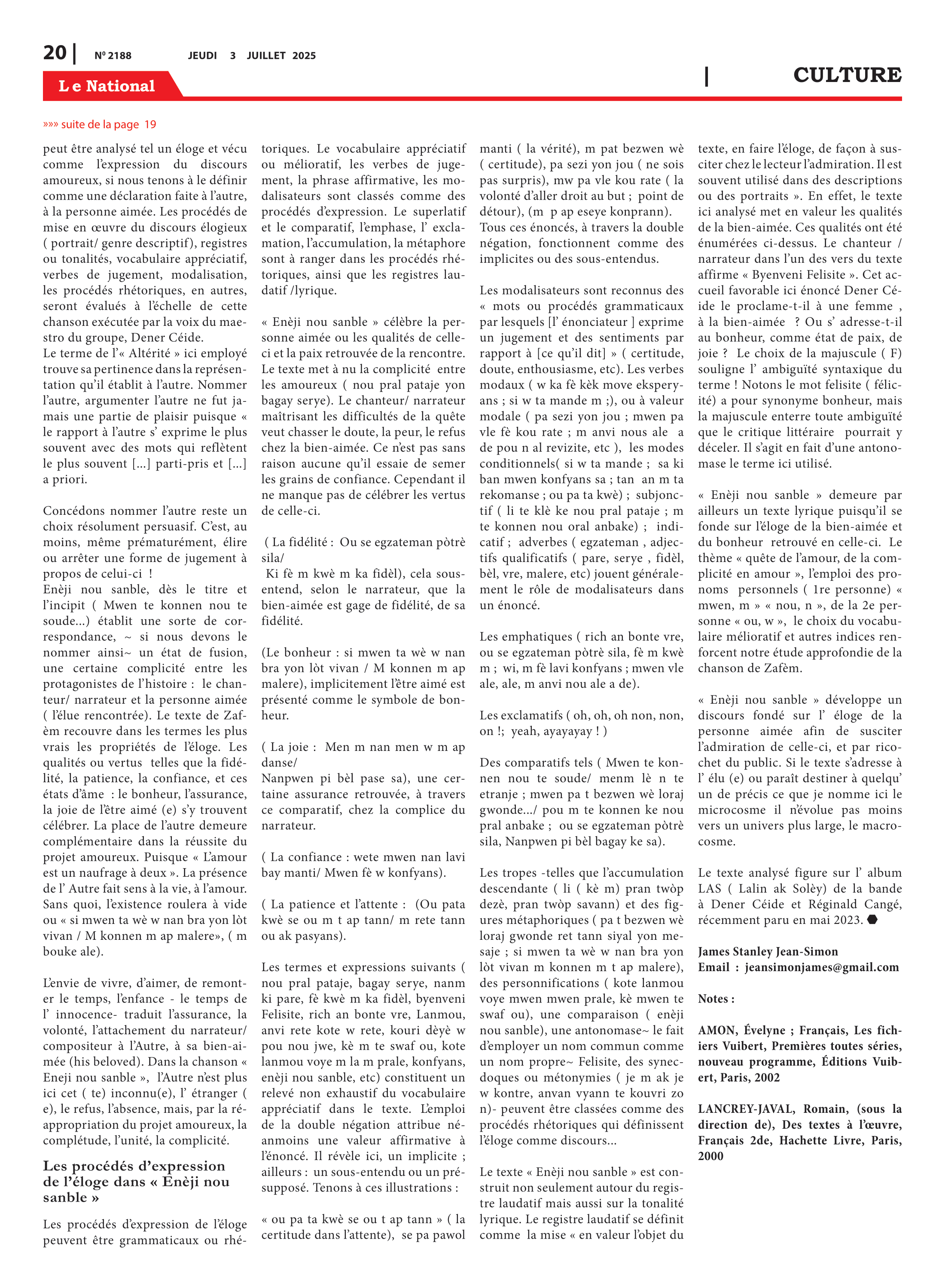 Page 20 de l'édition 2188