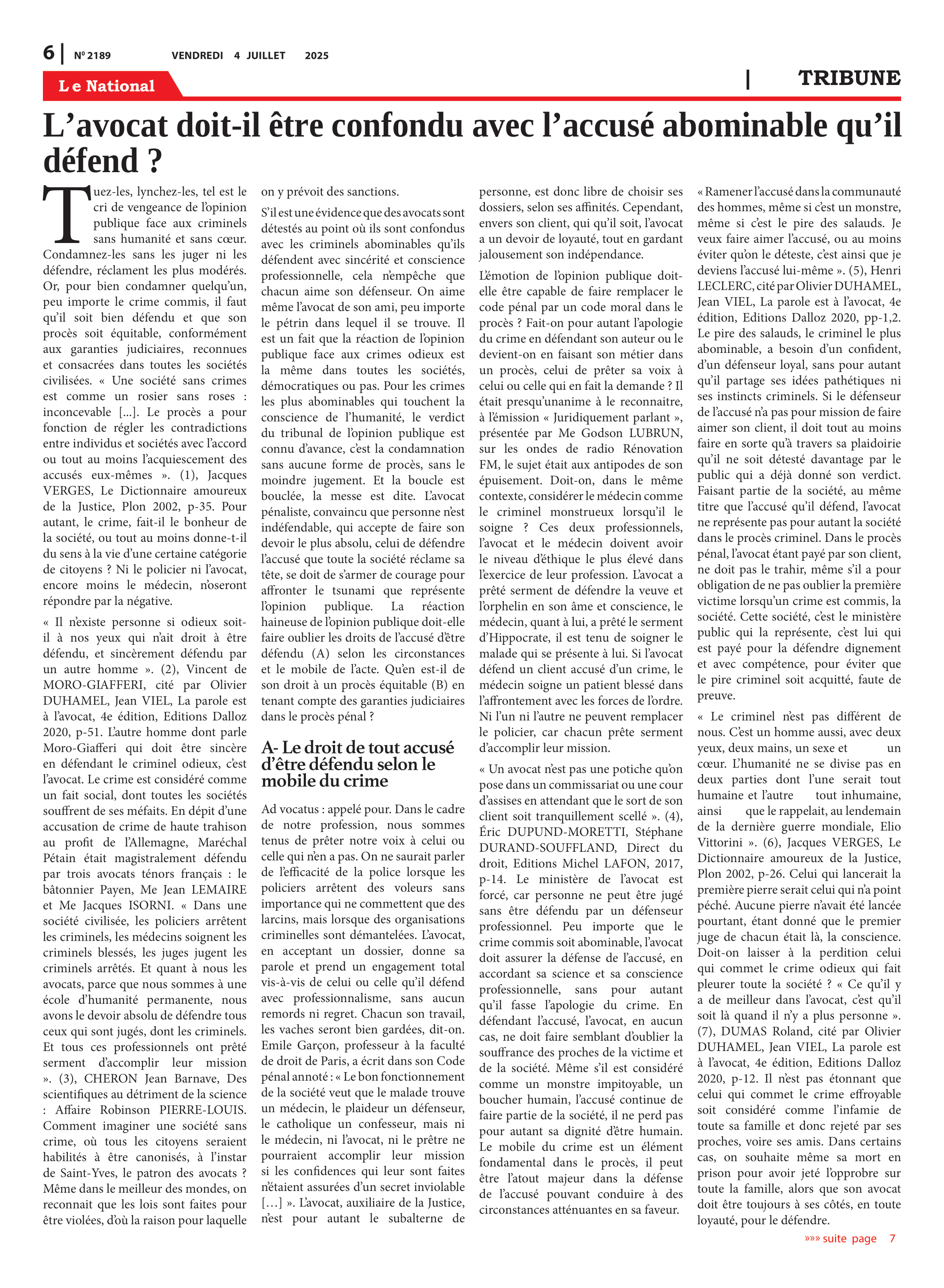 Page 6 de l'édition 2189