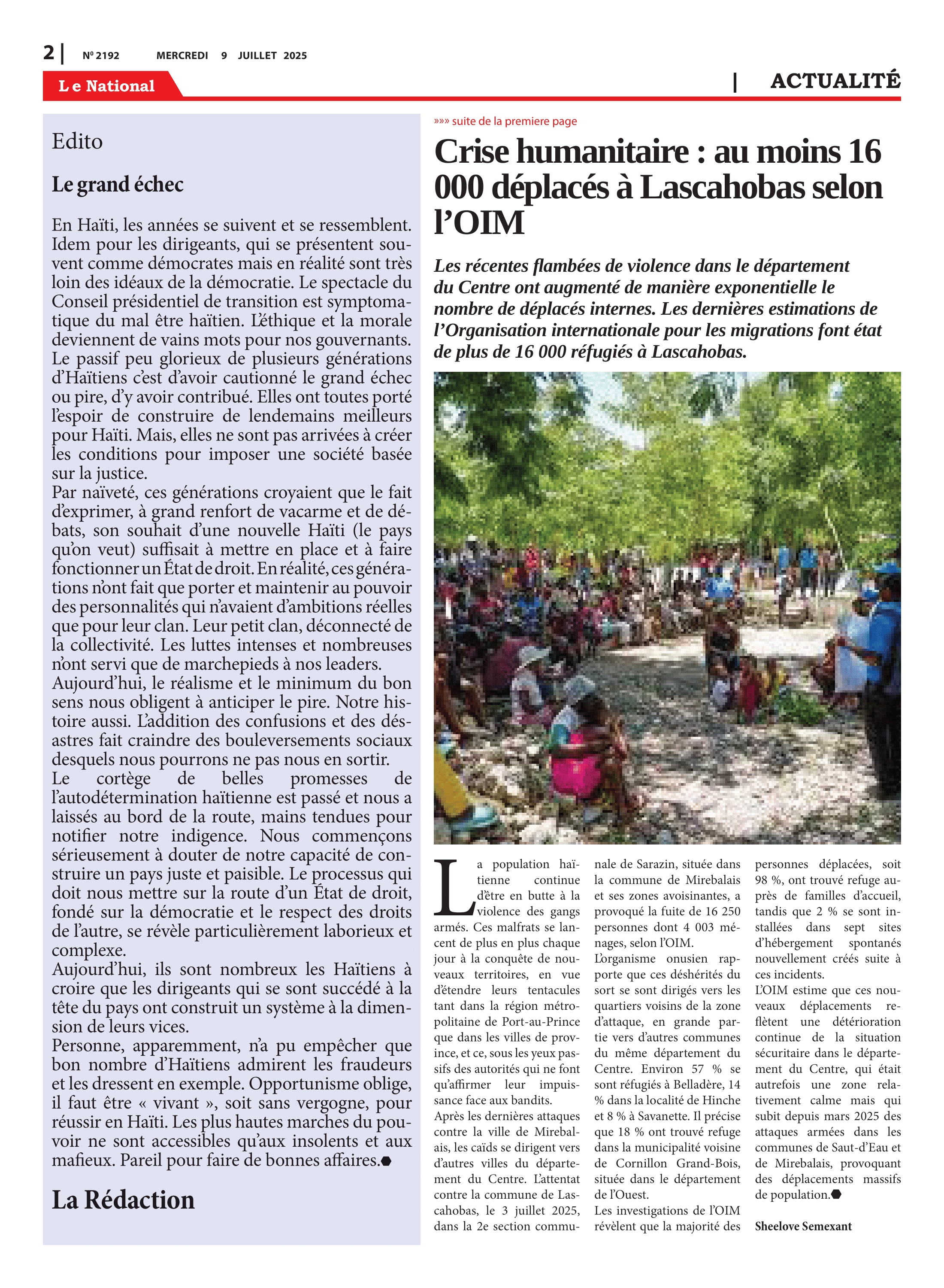 Page 2 de l'édition 2192