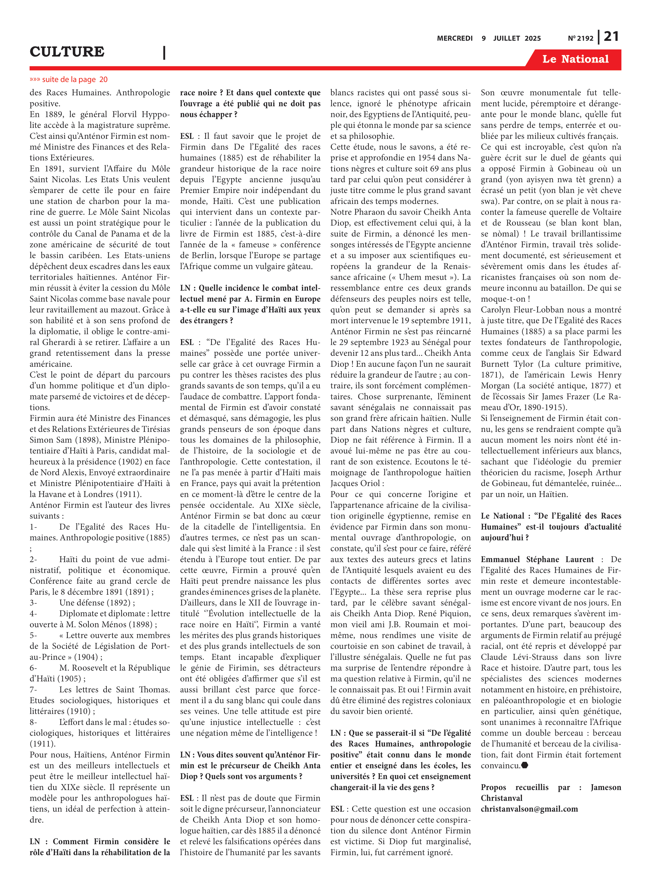 Page 21 de l'édition 2192