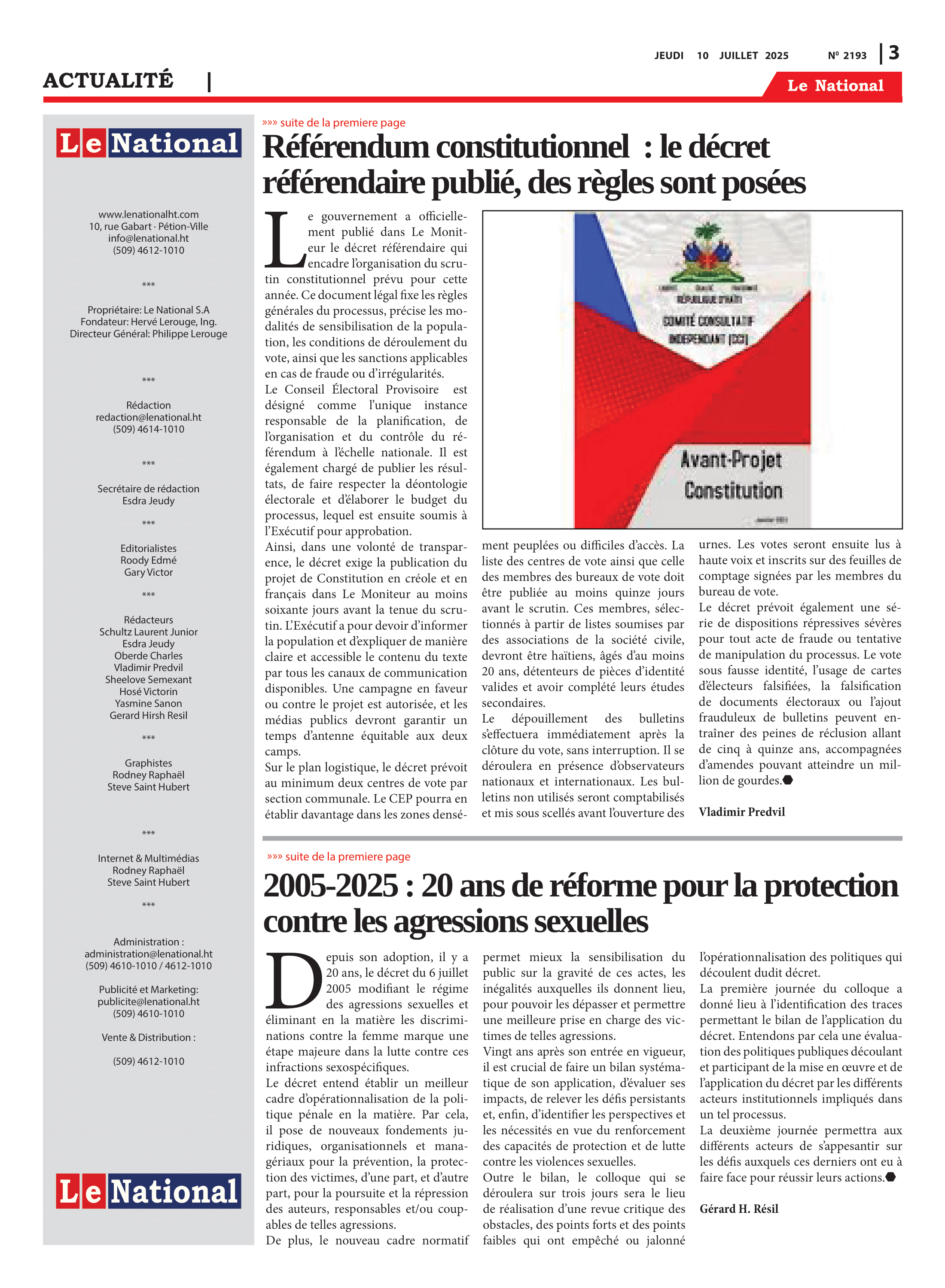 Page 3 de l'édition 2193