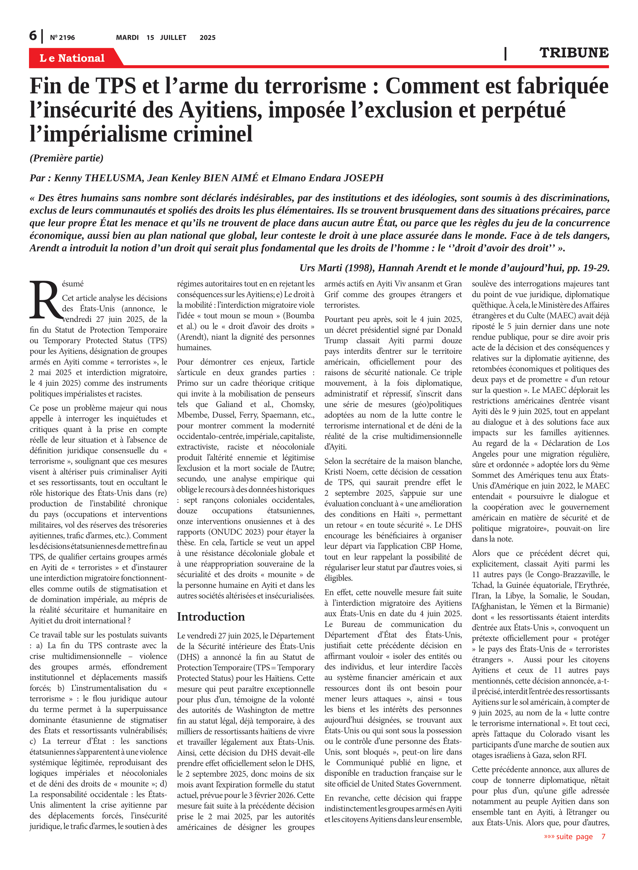 Page 6 de l'édition 2196
